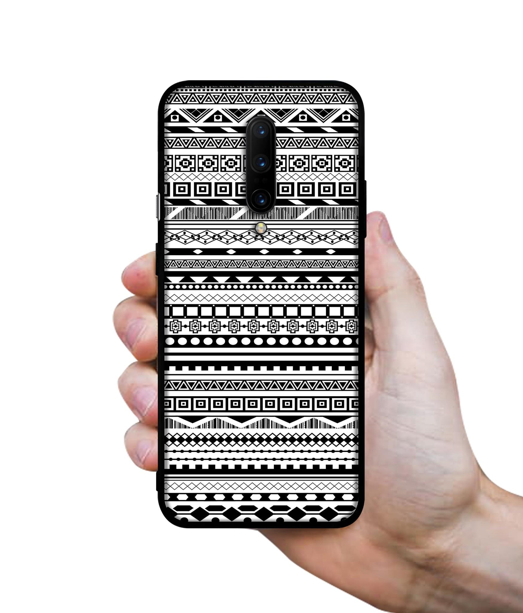 Black & White Patterns Designer 2D Printed Back Case Cover for OnePlus 7 Pro 4G