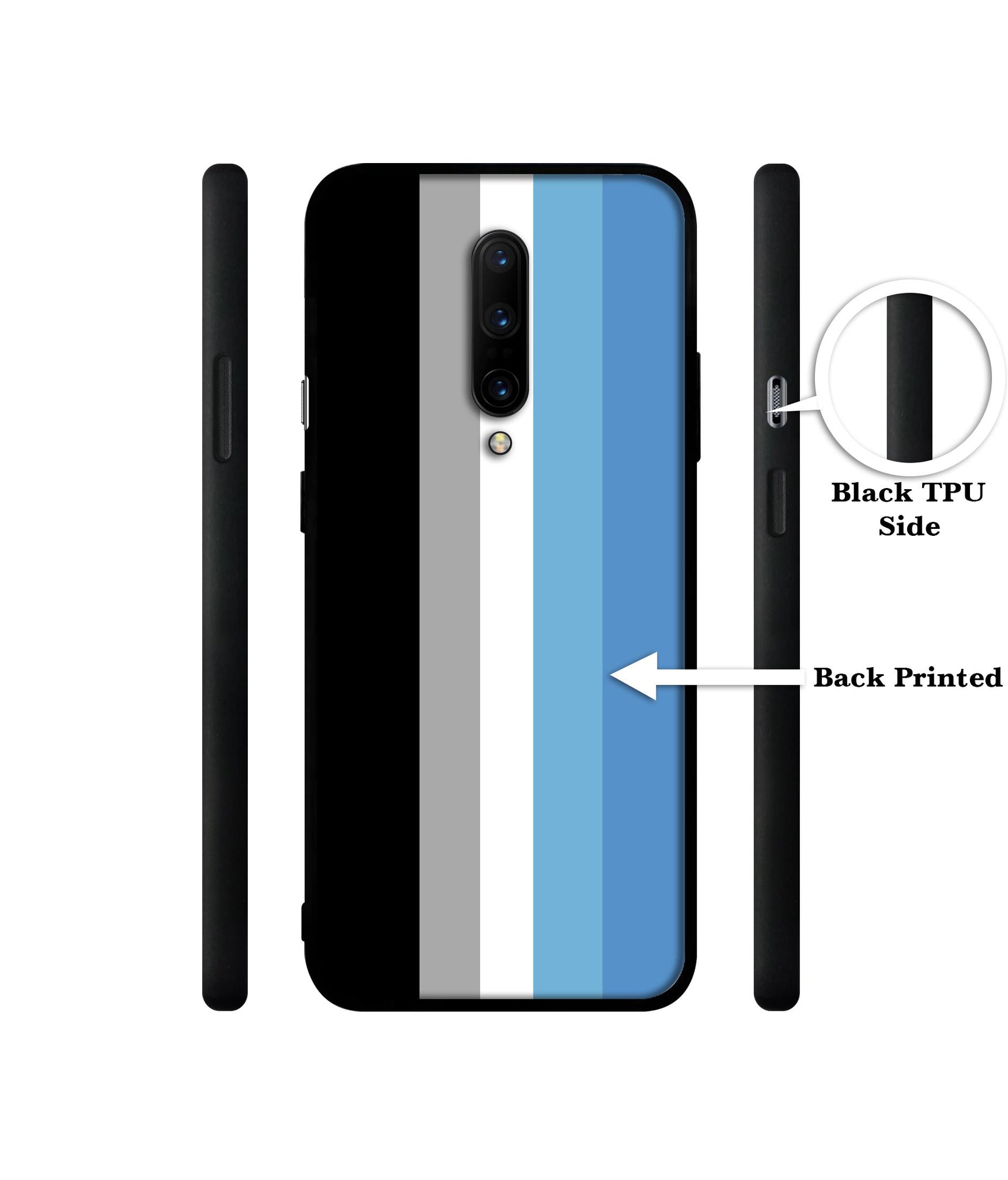 White and Blue Lines Designer 2D Printed Back Case Cover for OnePlus 7 Pro 4G