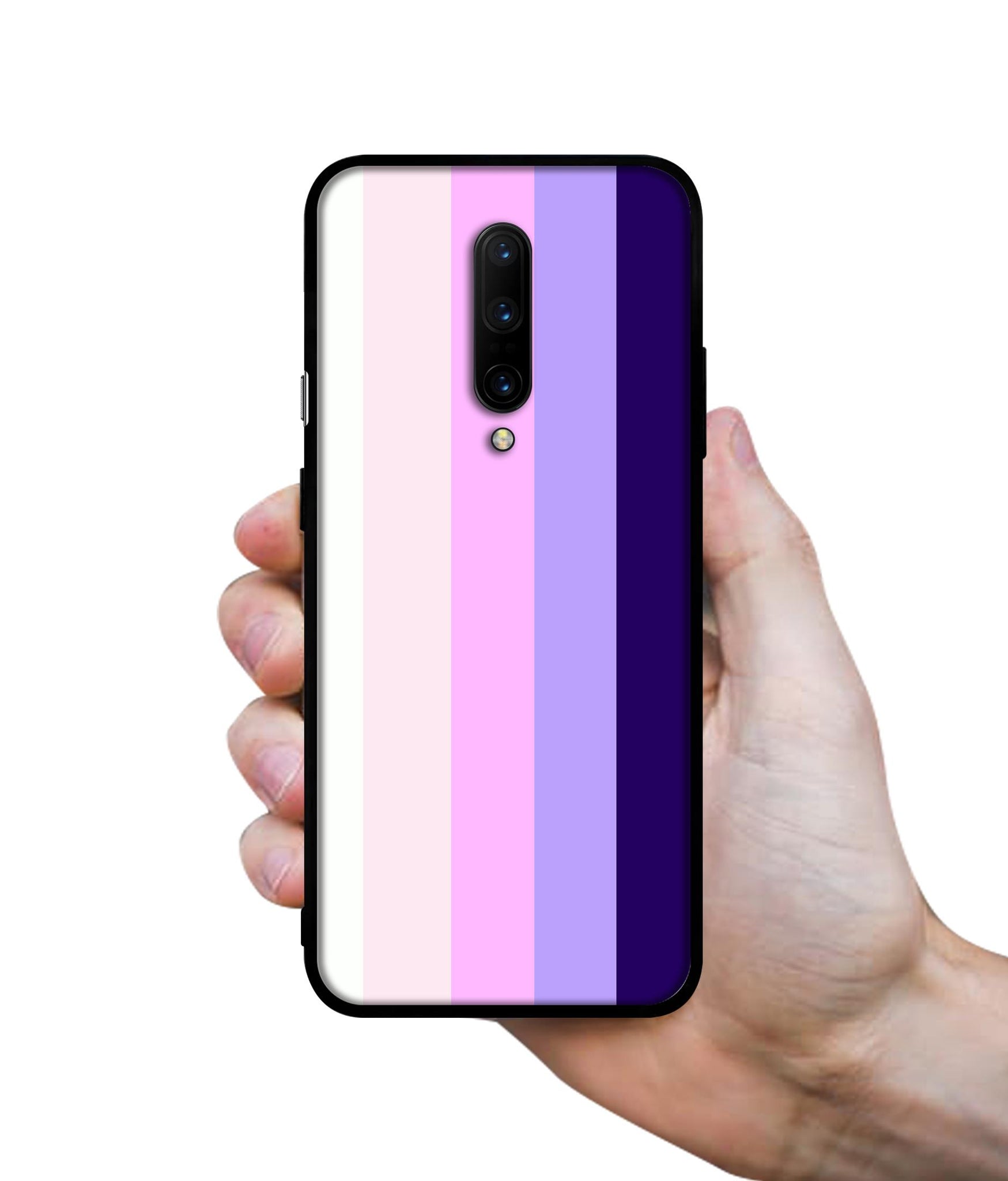 Pink and Purple Lines Designer 2D Printed Back Case Cover for OnePlus 7 Pro 4G