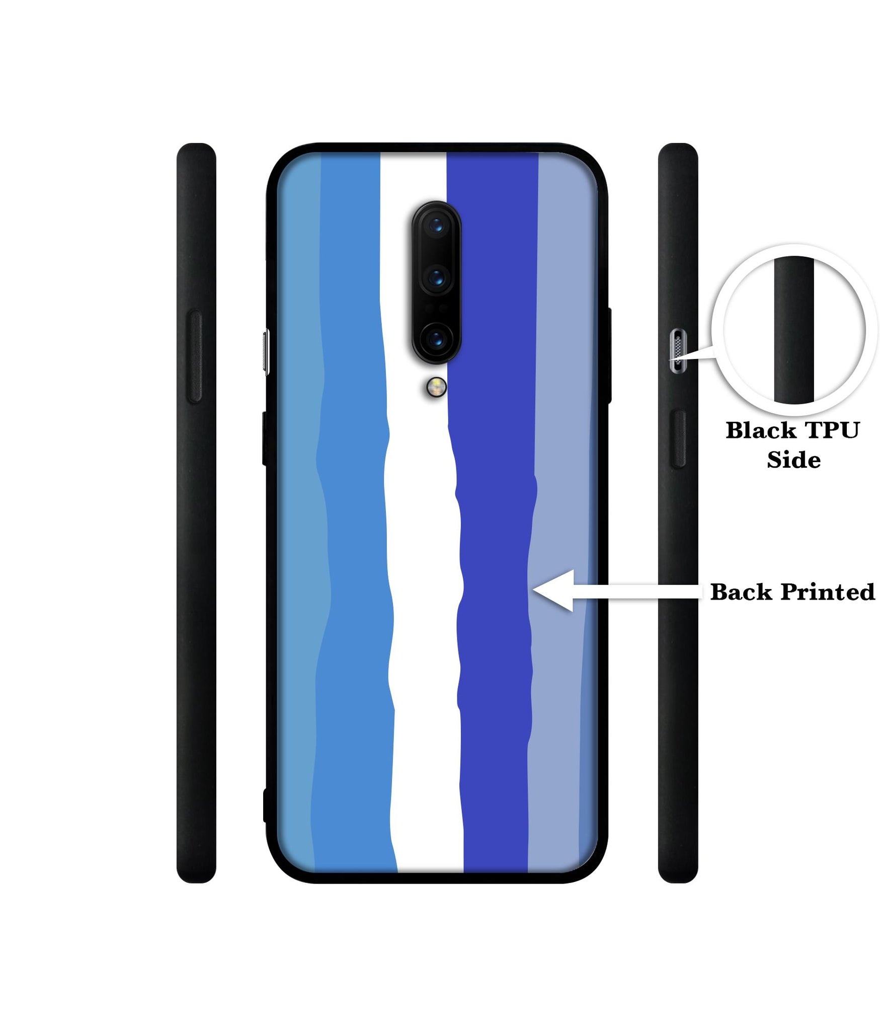 Blue Stripes Rainbow Designer 2D Printed Back Case Cover for OnePlus 7 Pro 4G