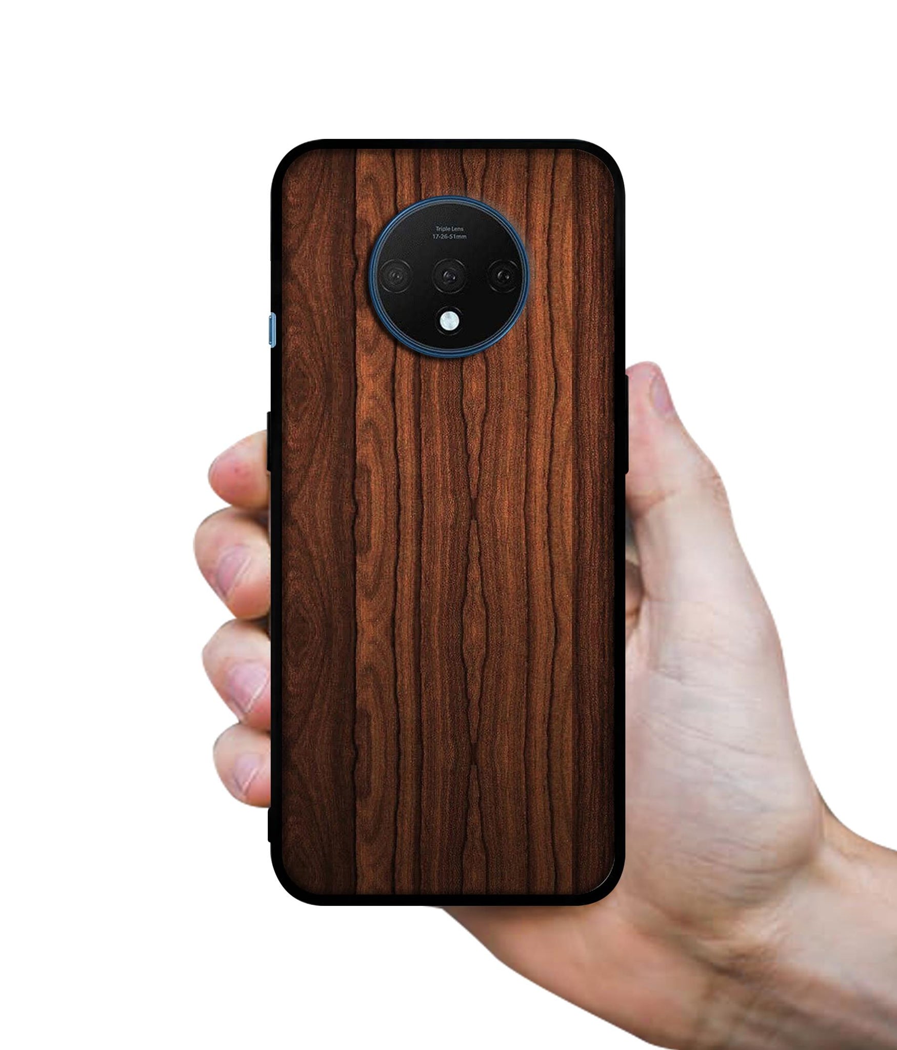 Brown Wooden Texture Designer 2D Printed Back Case Cover for OnePlus 7T 4G