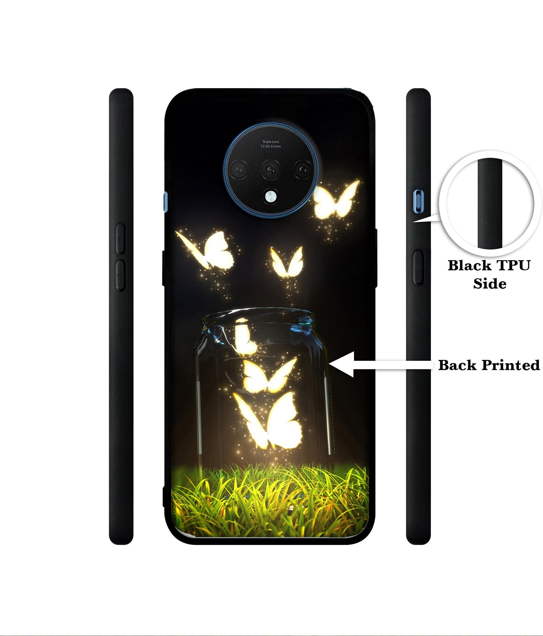 Butterfly Designer 2D Printed Back Case Cover for OnePlus 7T 4G