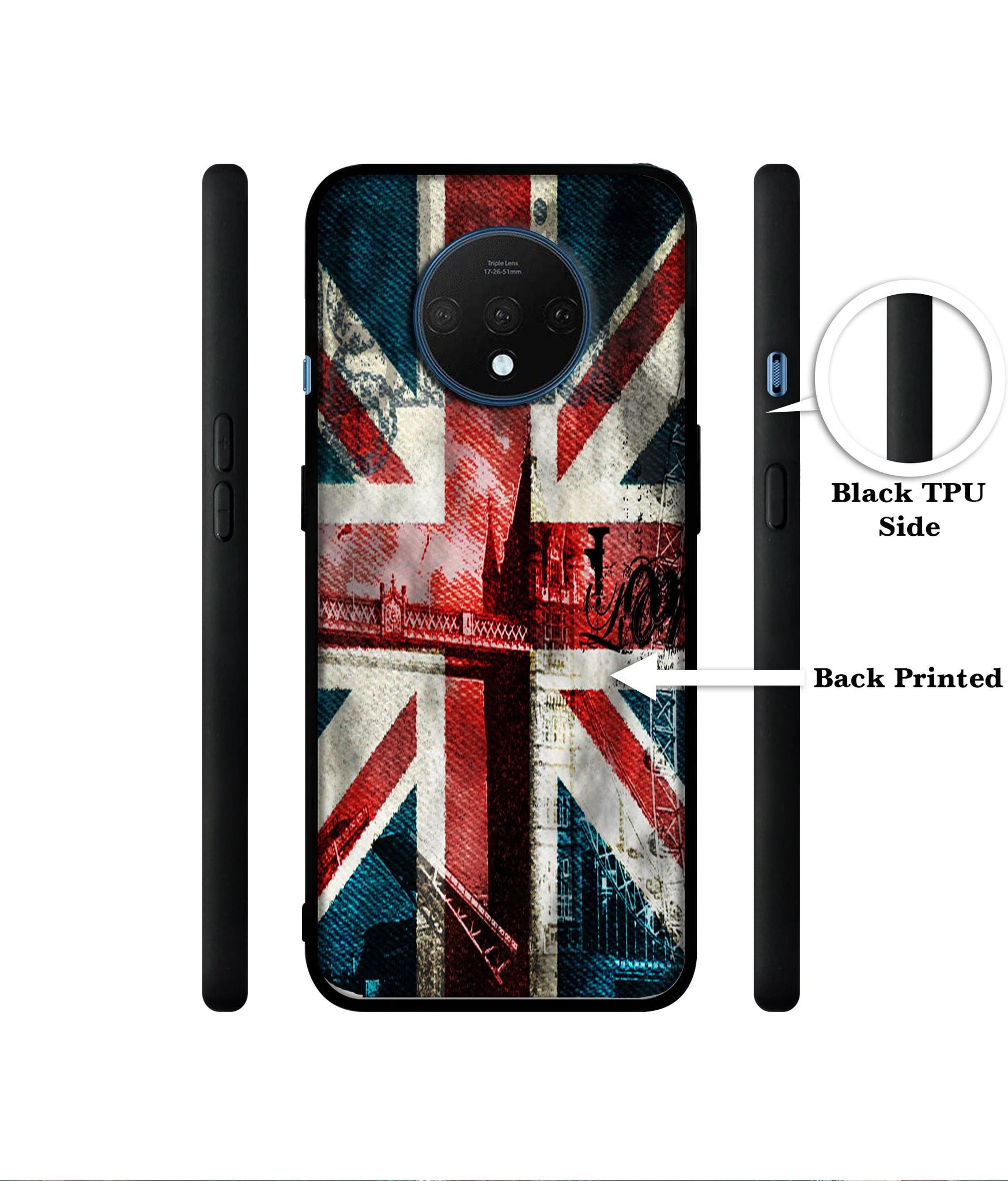 London Flag wallpaper Designer 2D Printed Back Case Cover for OnePlus 7T 4G