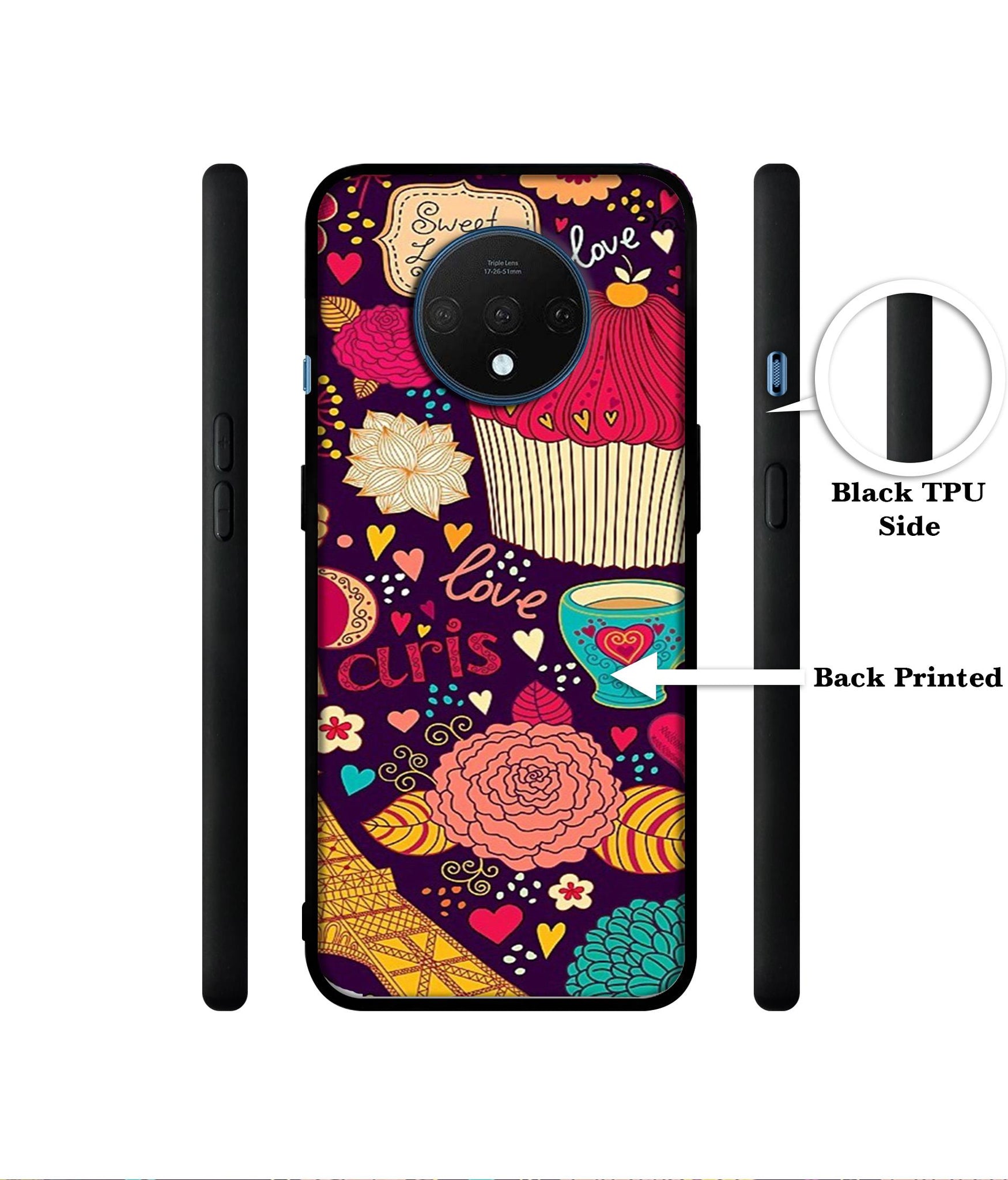 Paris Flower Love Designer 2D Printed Back Case Cover for OnePlus 7T 4G