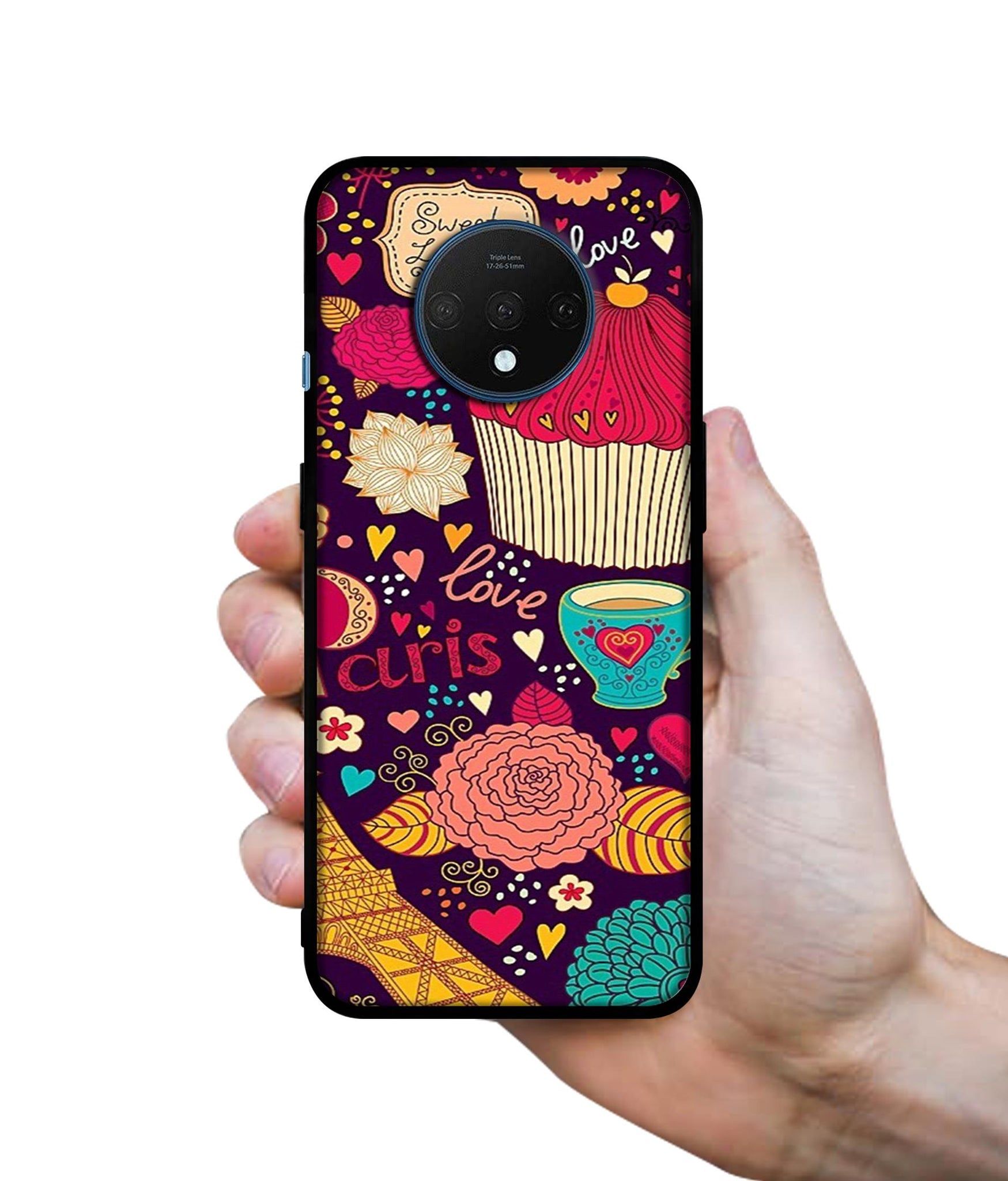 Paris Flower Love Designer 2D Printed Back Case Cover for OnePlus 7T 4G