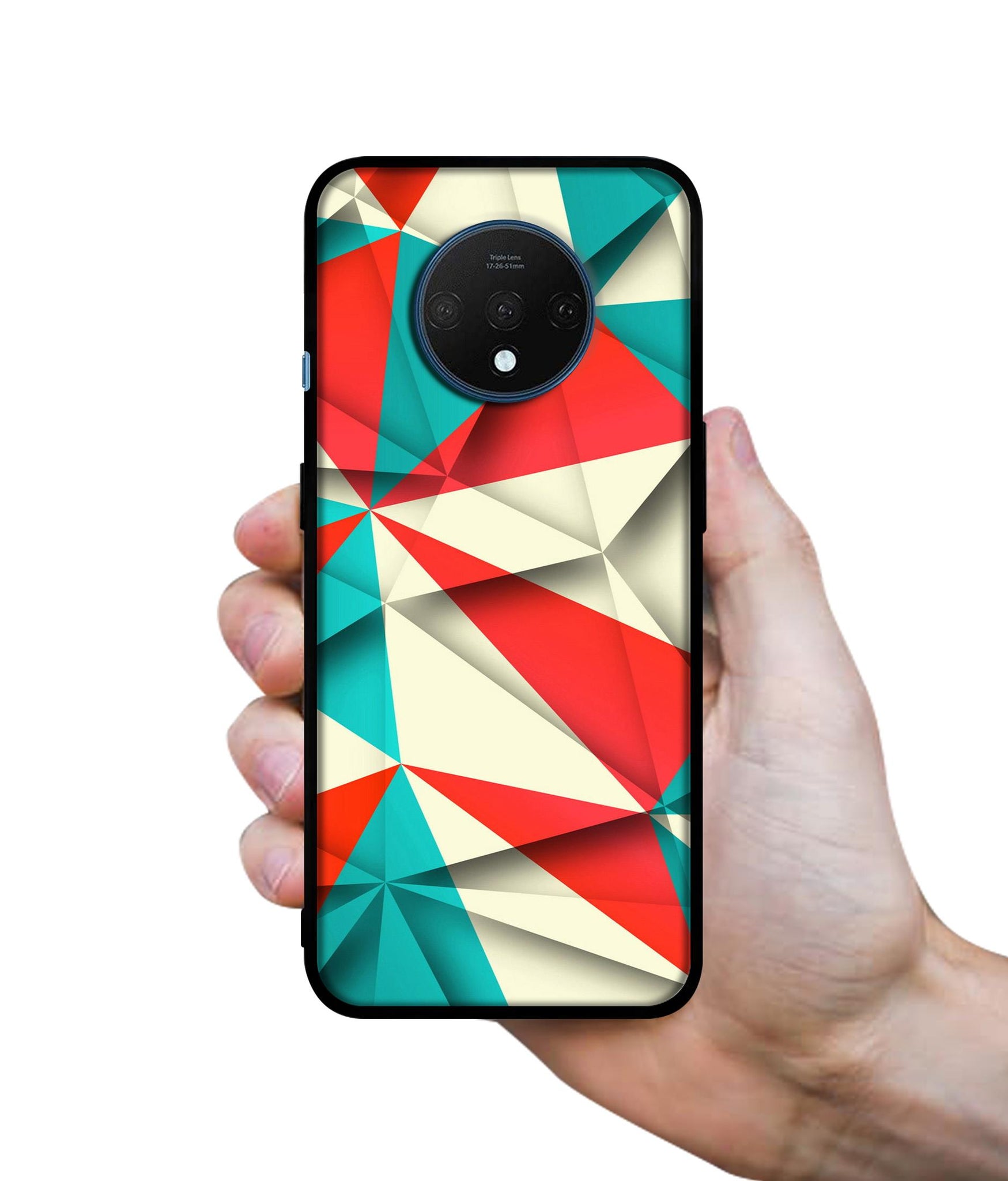Red Blue White Pattern Designer 2D Printed Back Case Cover for OnePlus 7T 4G