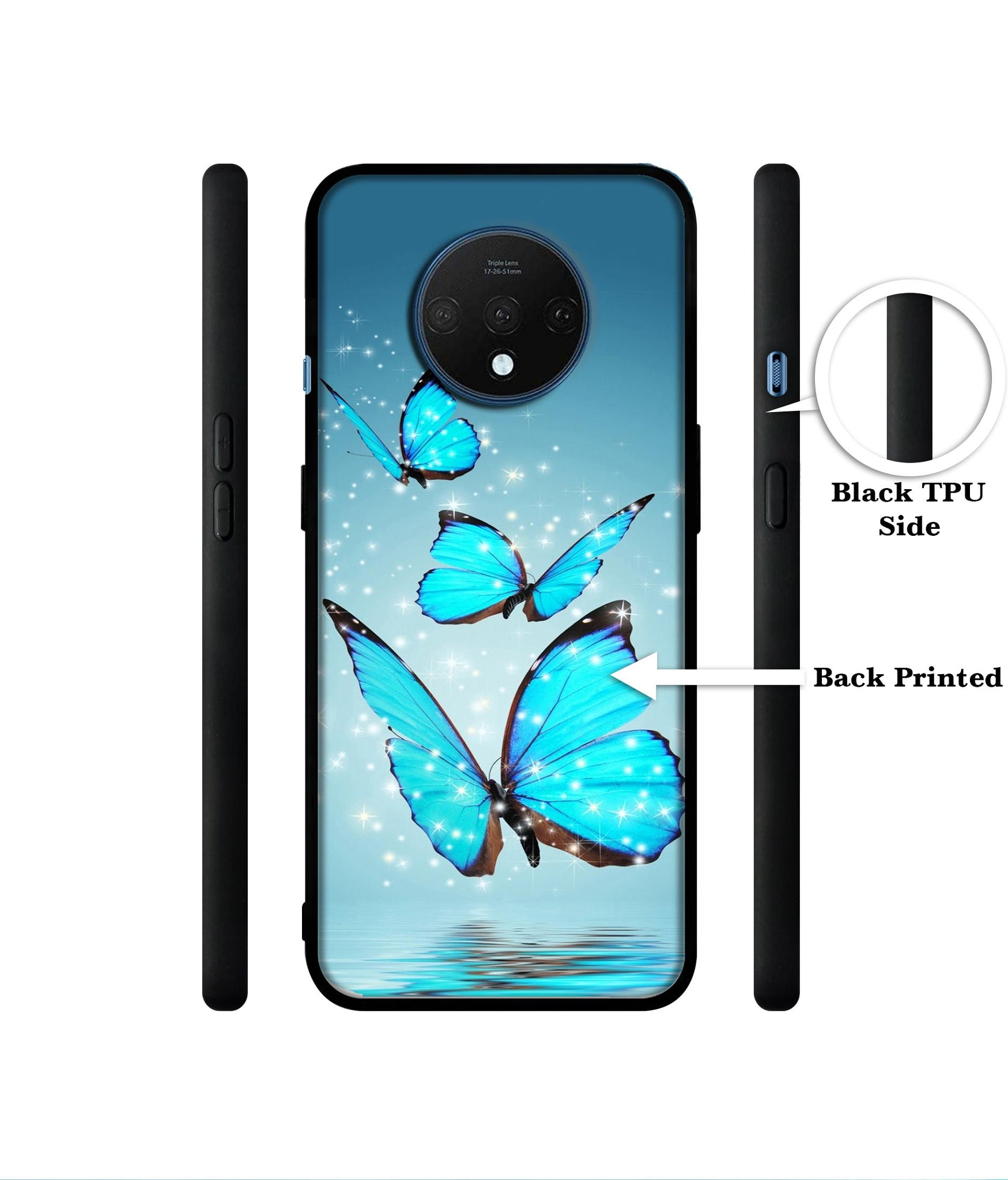 Flying Butterflies Designer 2D Printed Back Case Cover for OnePlus 7T 4G