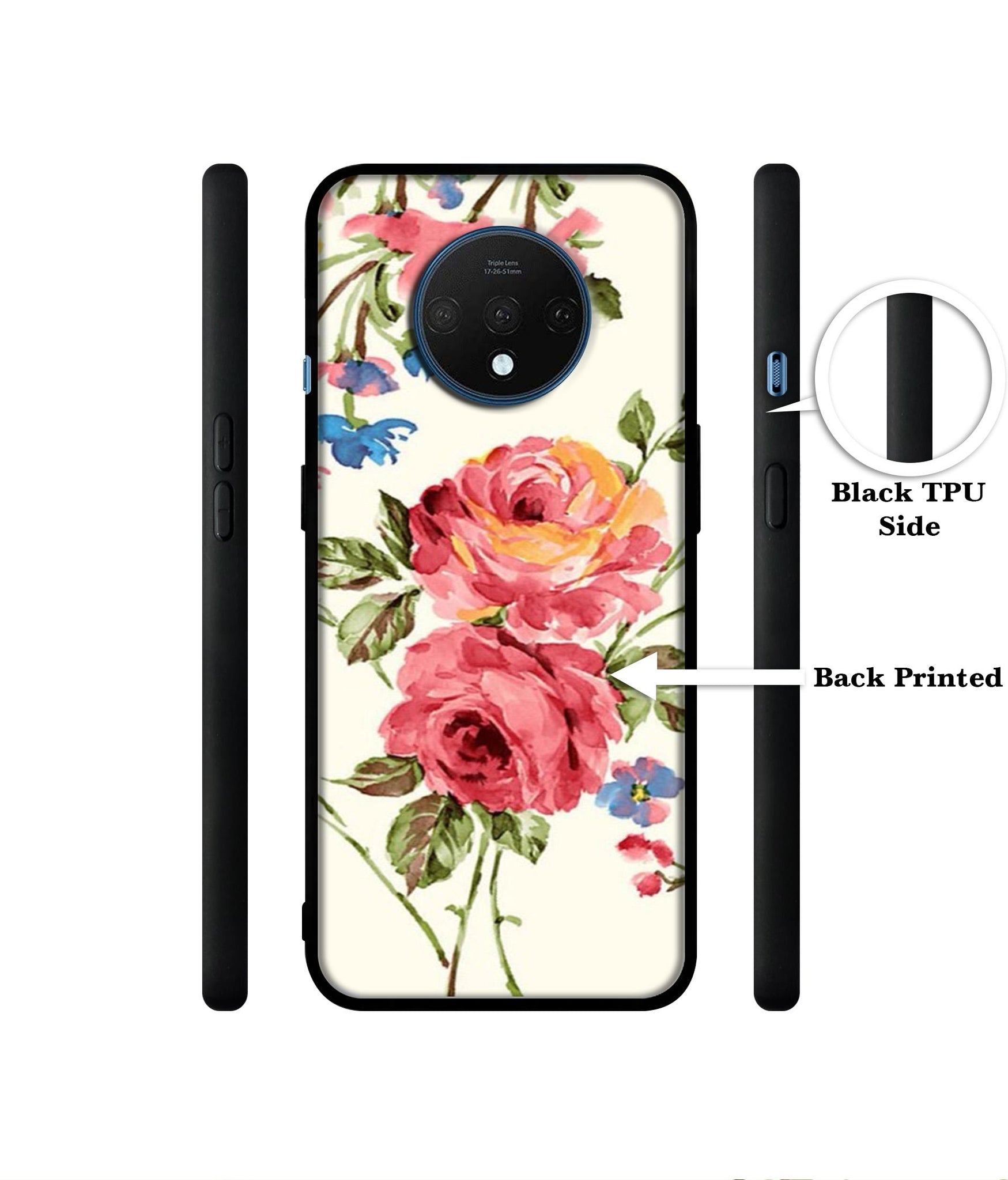 Vintage Painting Flower Designer 2D Printed Back Case Cover for OnePlus 7T 4G