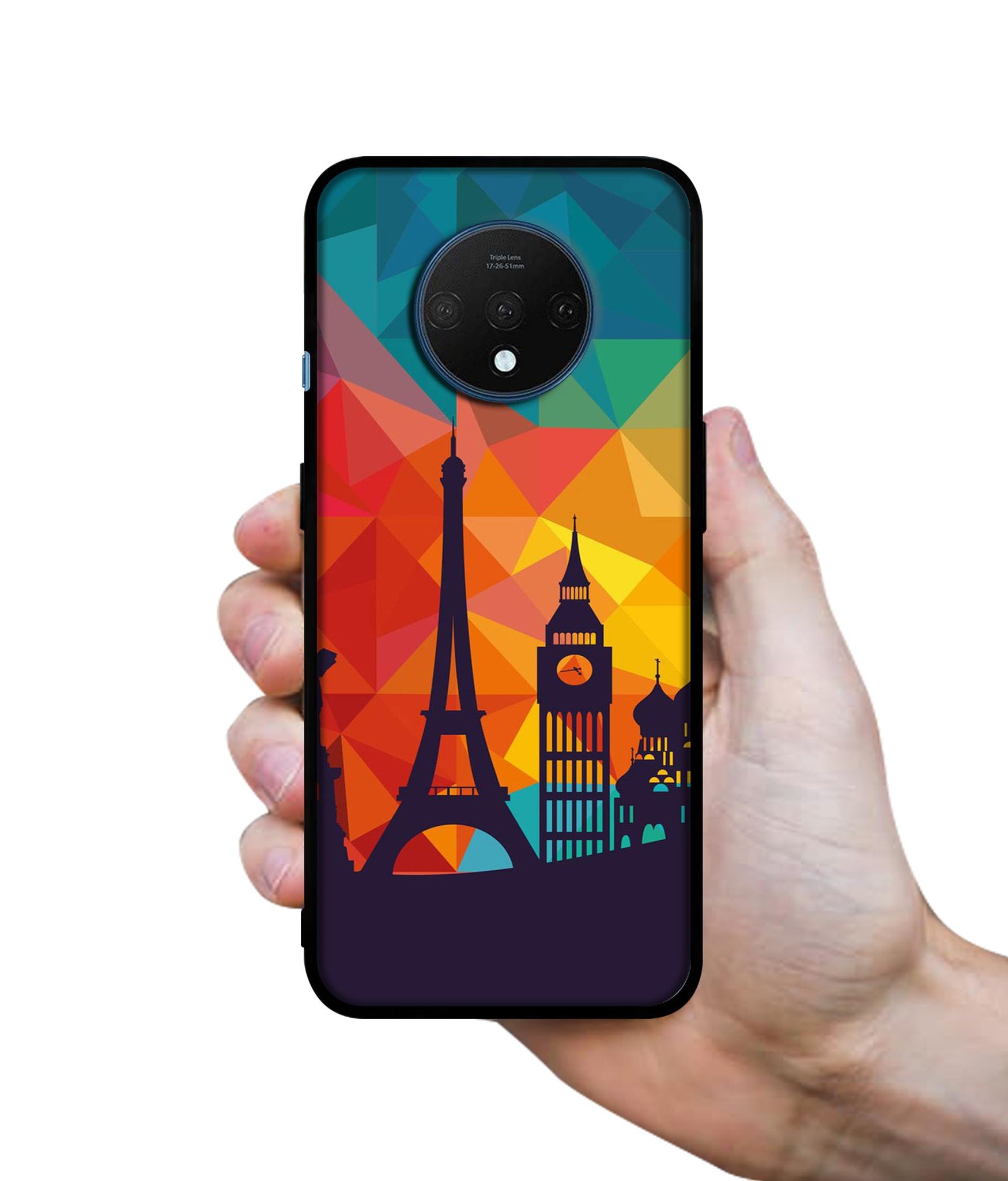 Colored Paris Designer 2D Printed Back Case Cover for OnePlus 7T 4G