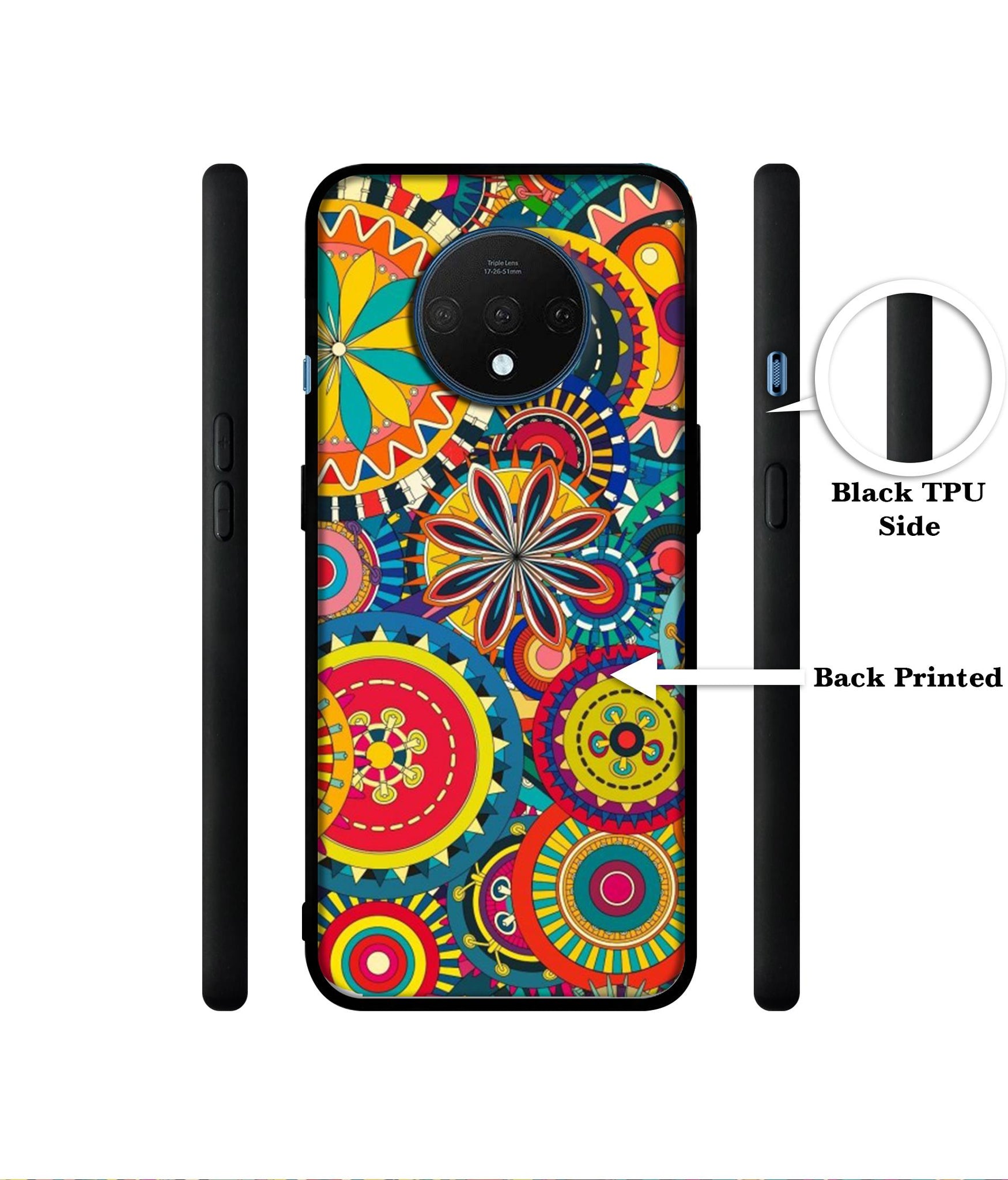 Ring Pattern Print Designer 2D Printed Back Case Cover for OnePlus 7T 4G