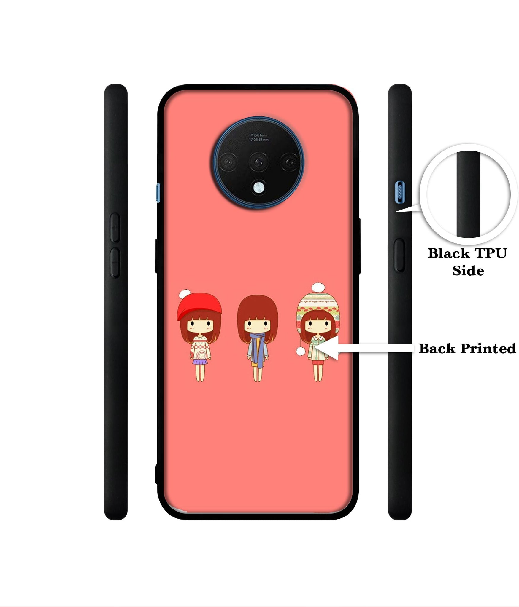 Cute Girls Designer 2D Printed Back Case Cover for OnePlus 7T 4G