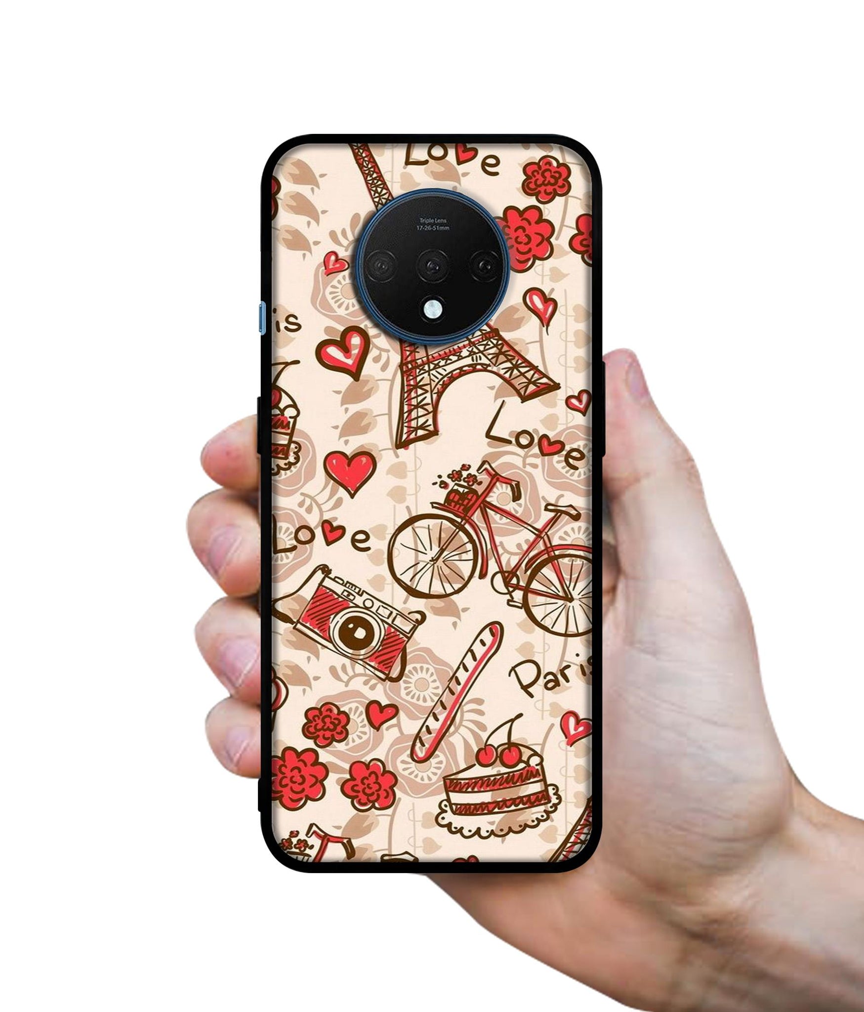 Vintage Paris Designer 2D Printed Back Case Cover for OnePlus 7T 4G