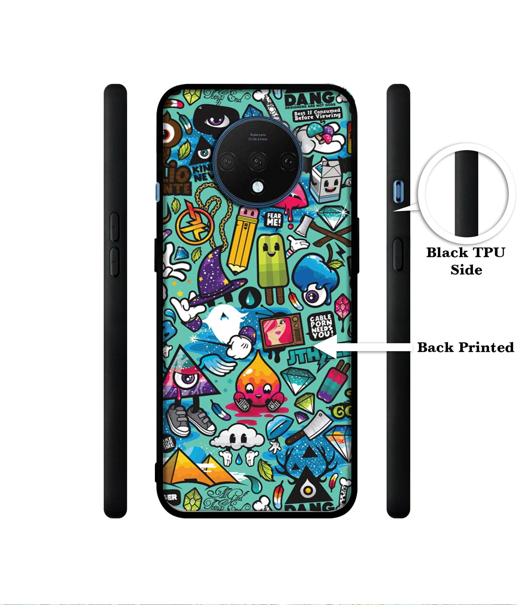 Crazy Designer 2D Printed Back Case Cover for OnePlus 7T 4G