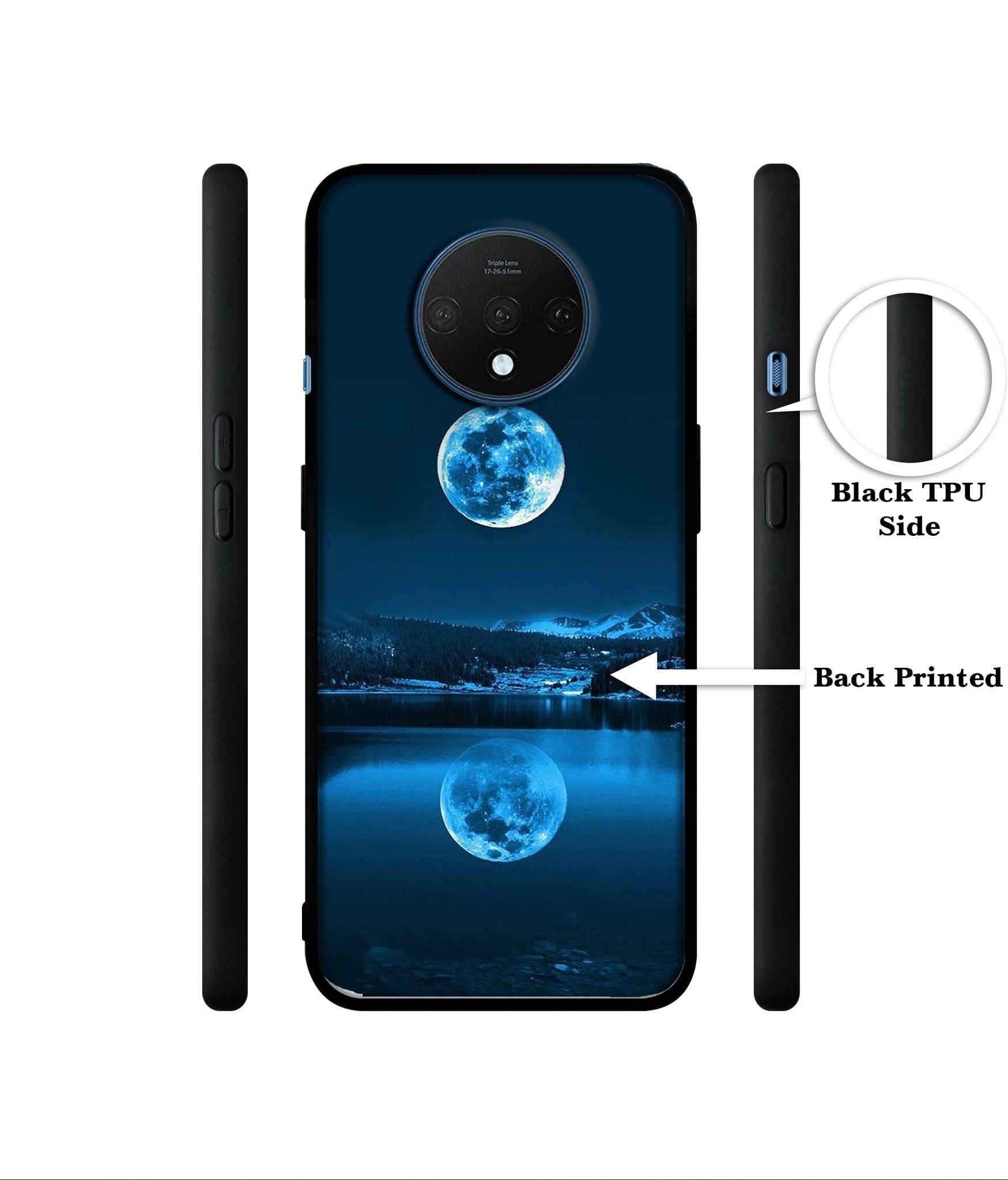 Moon Pattern Print Designer 2D Printed Back Case Cover for OnePlus 7T 4G