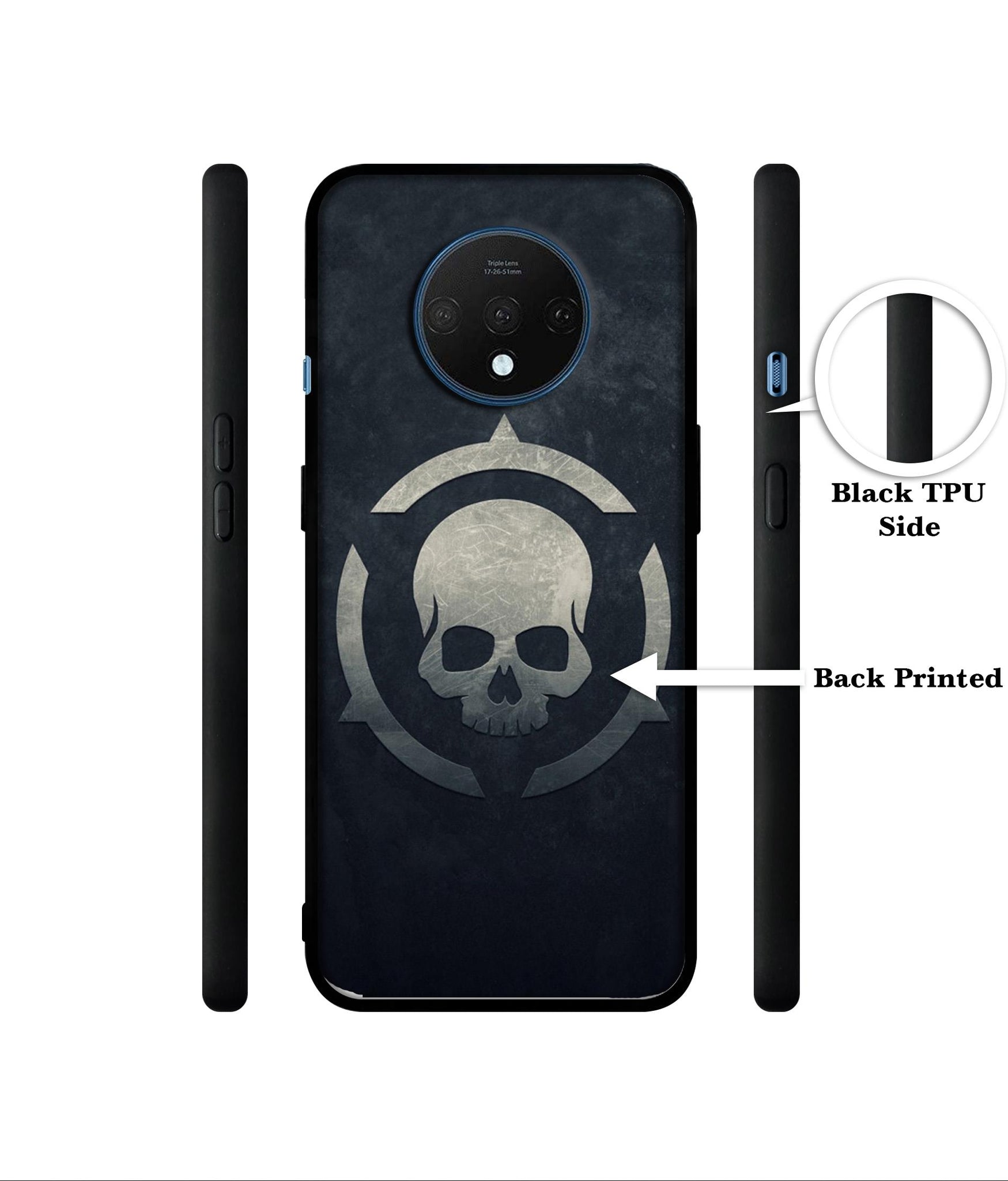 Skull Pattern Print Designer 2D Printed Back Case Cover for OnePlus 7T 4G