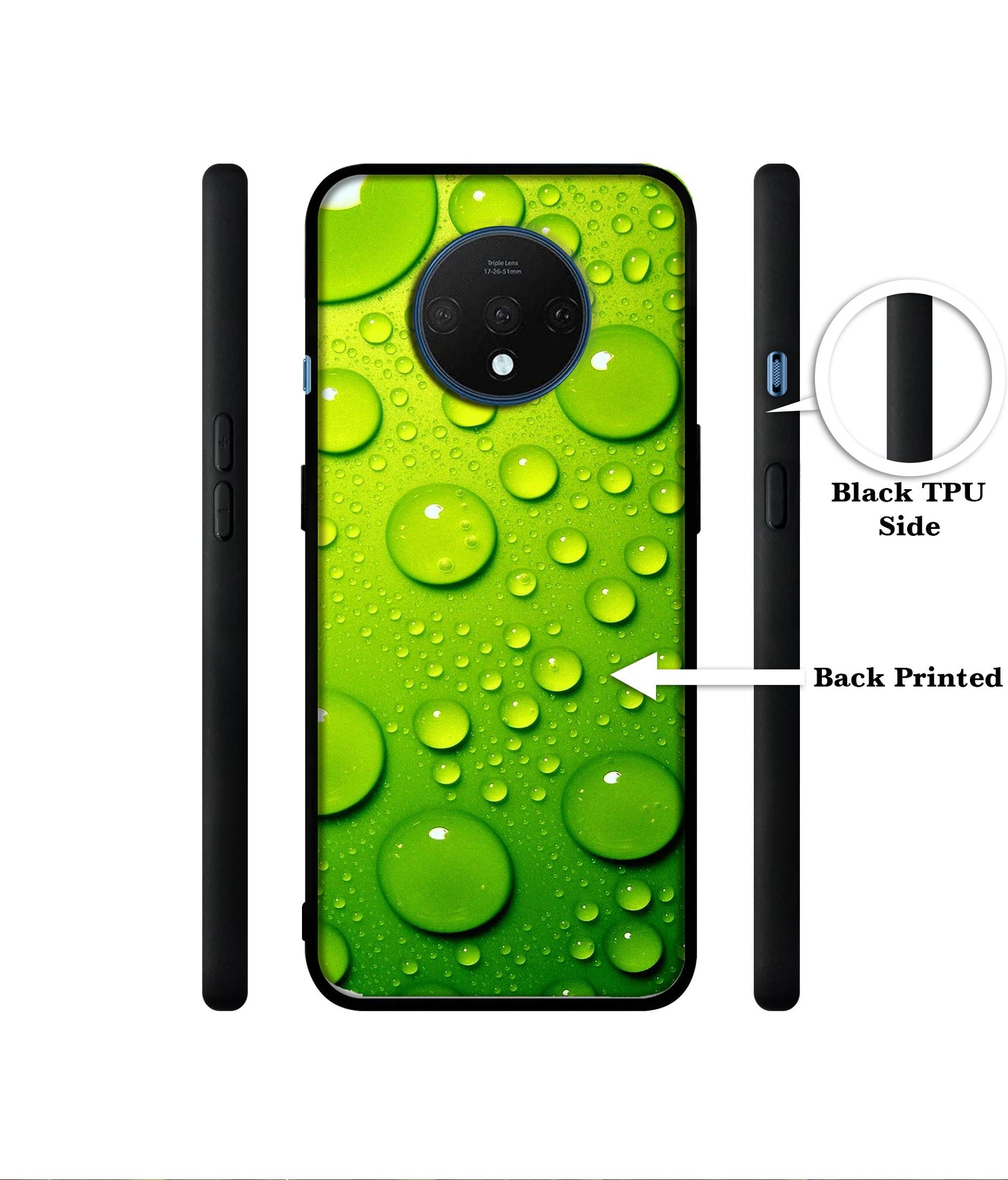 Green Bubbles Designer 2D Printed Back Case Cover for OnePlus 7T 4G