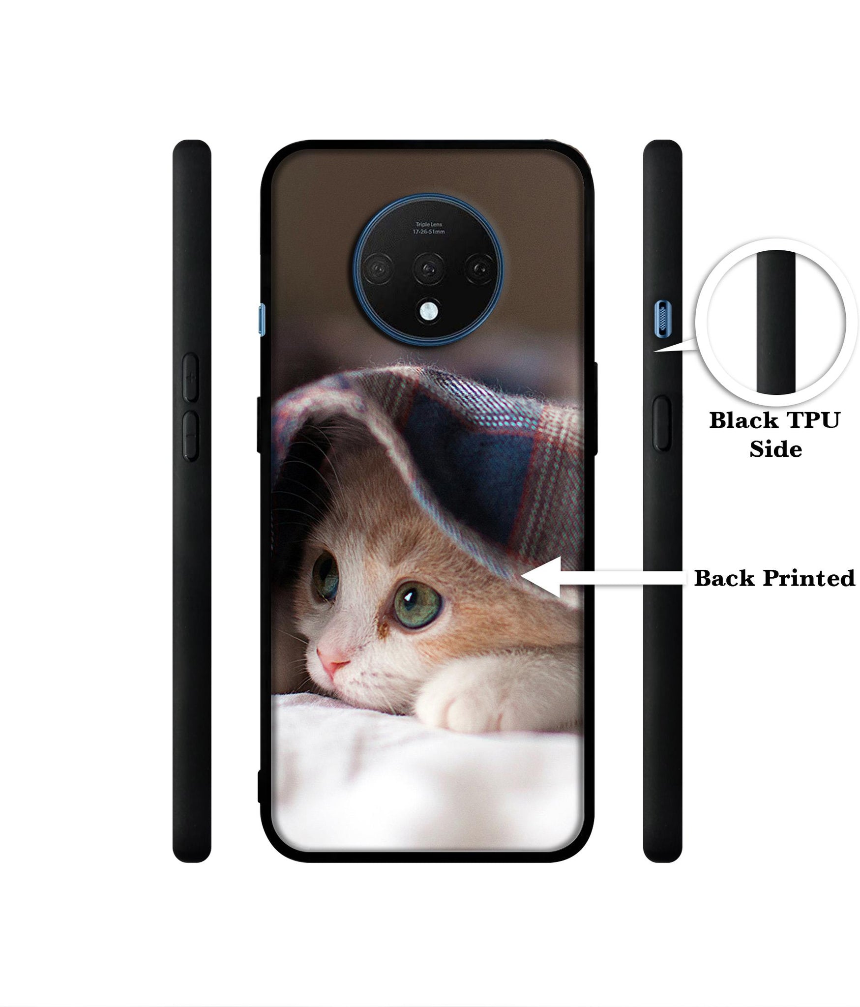 Sleepy Kitten Designer 2D Printed Back Case Cover for OnePlus 7T 4G