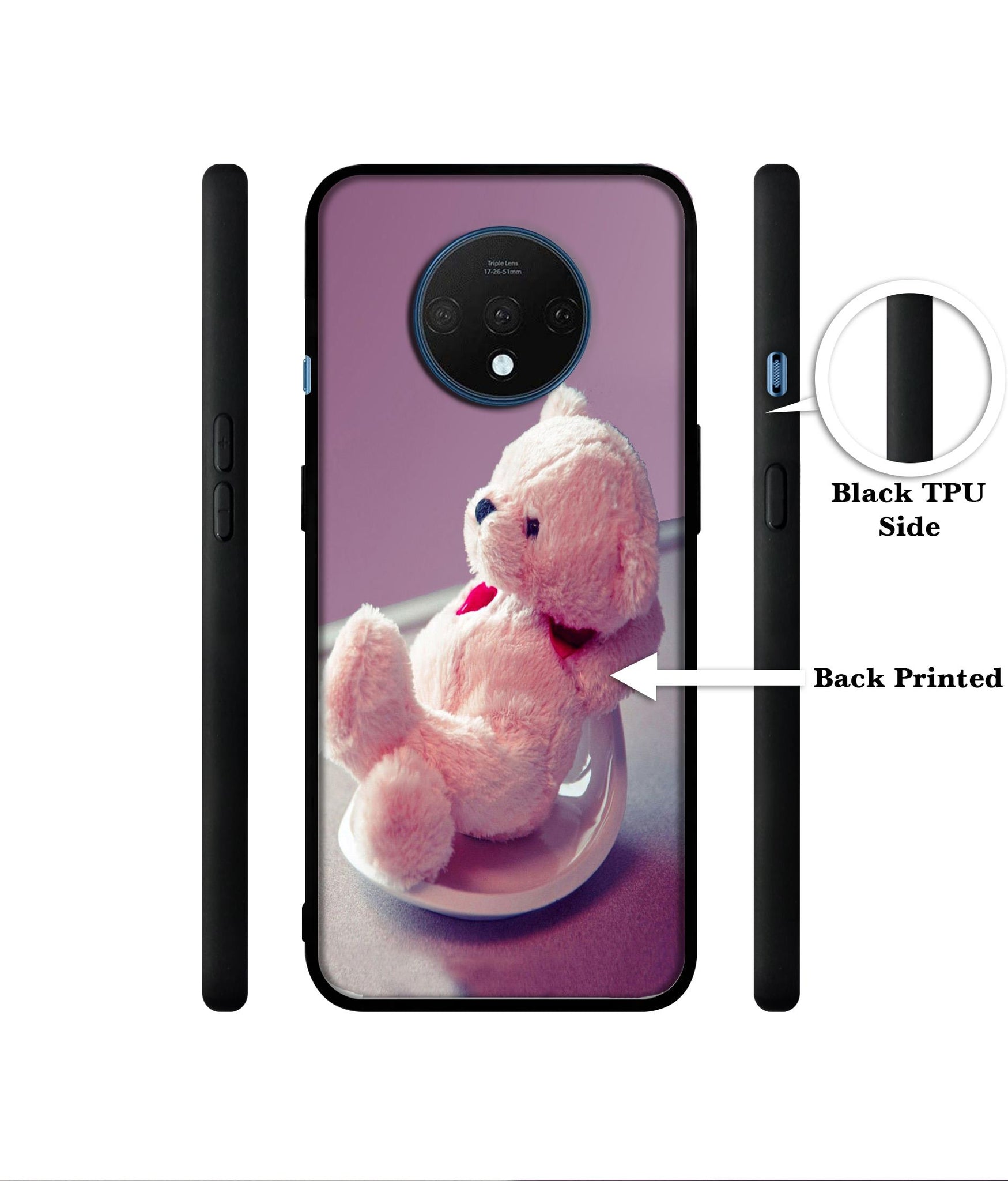 Cute Teddy Bear Designer 2D Printed Back Case Cover for OnePlus 7T 4G
