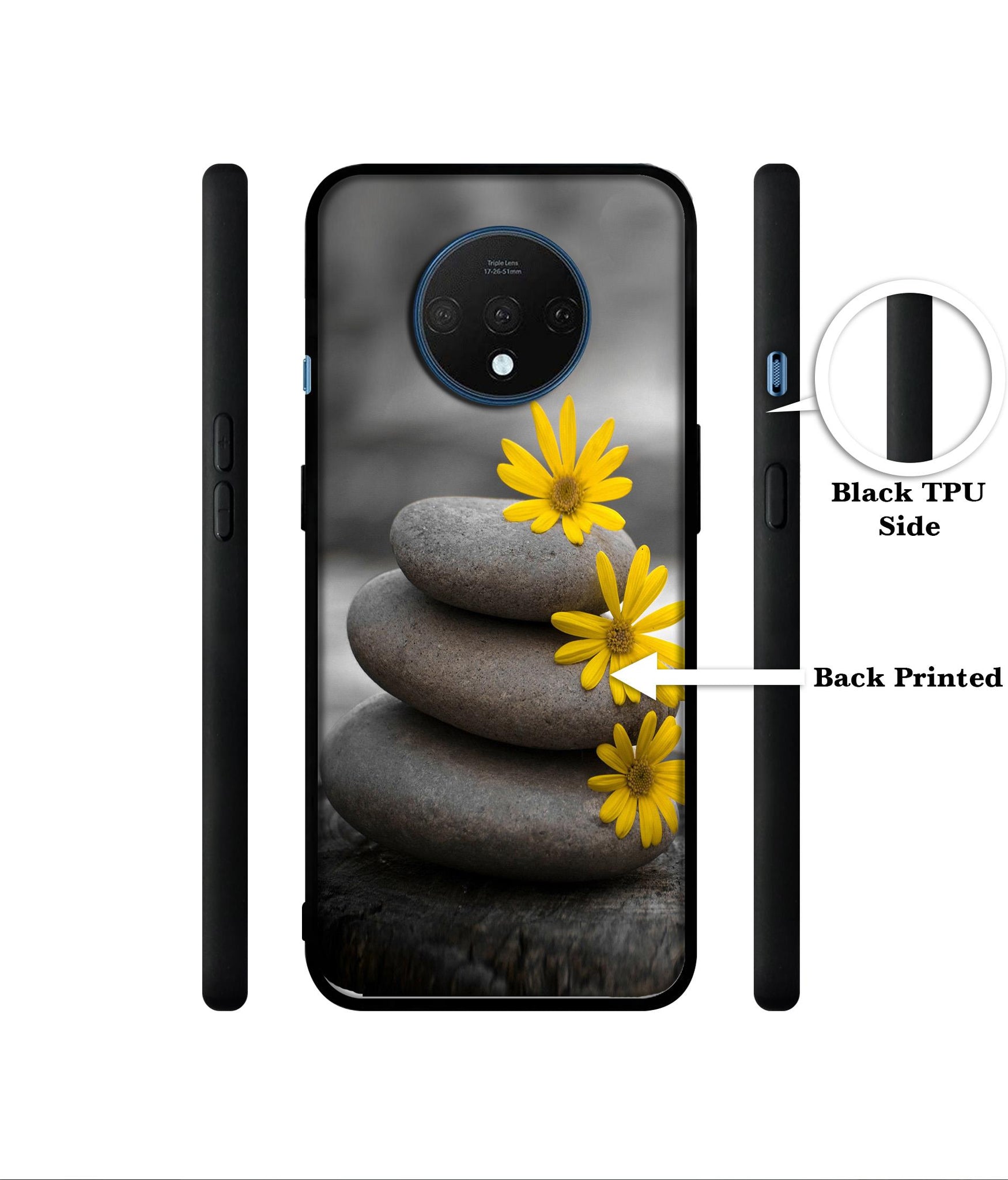 Stones And Flower Designer 2D Printed Back Case Cover for OnePlus 7T 4G