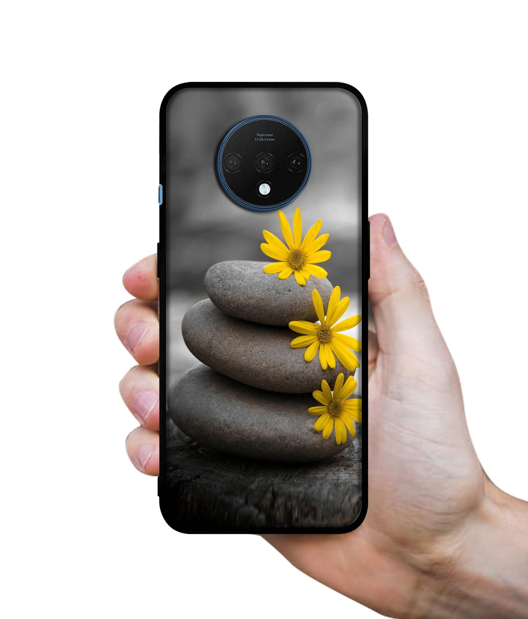 Stones And Flower Designer 2D Printed Back Case Cover for OnePlus 7T 4G