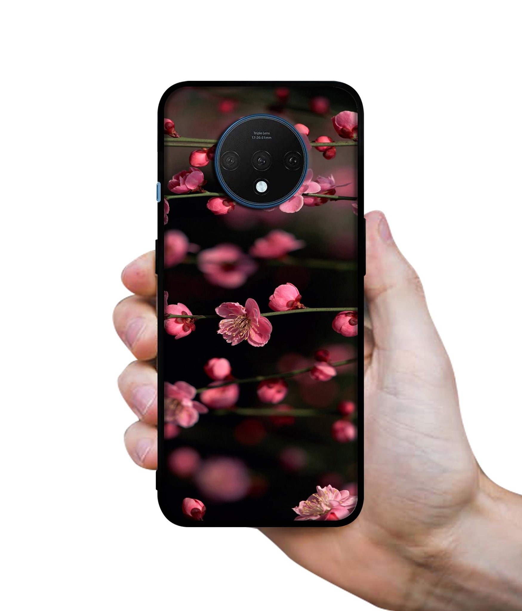 Pink Flowers Designer 2D Printed Back Case Cover for OnePlus 7T 4G