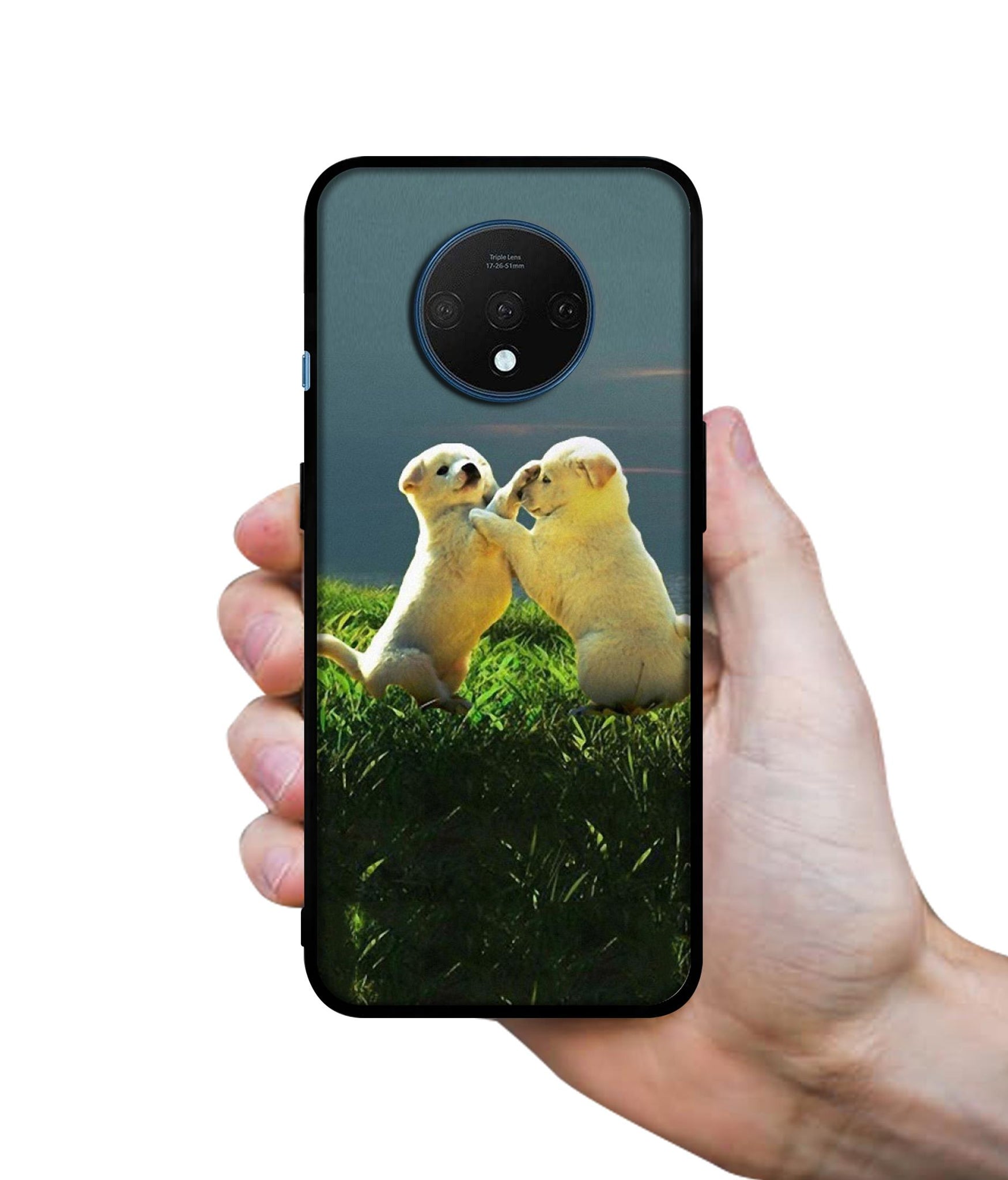 Puppy Couple Sunset Designer 2D Printed Back Case Cover for OnePlus 7T 4G