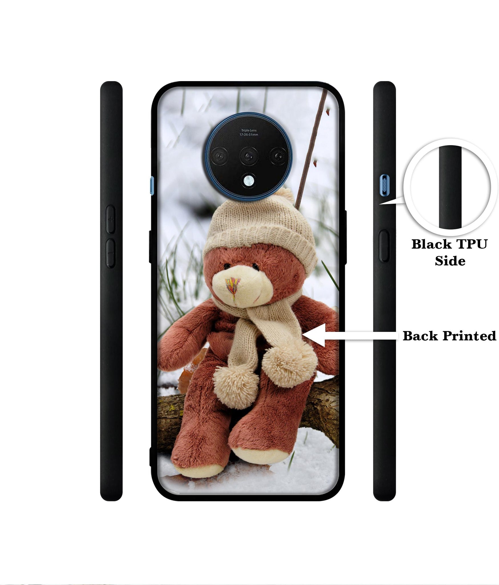 Woolen Bear Designer 2D Printed Back Case Cover for OnePlus 7T 4G