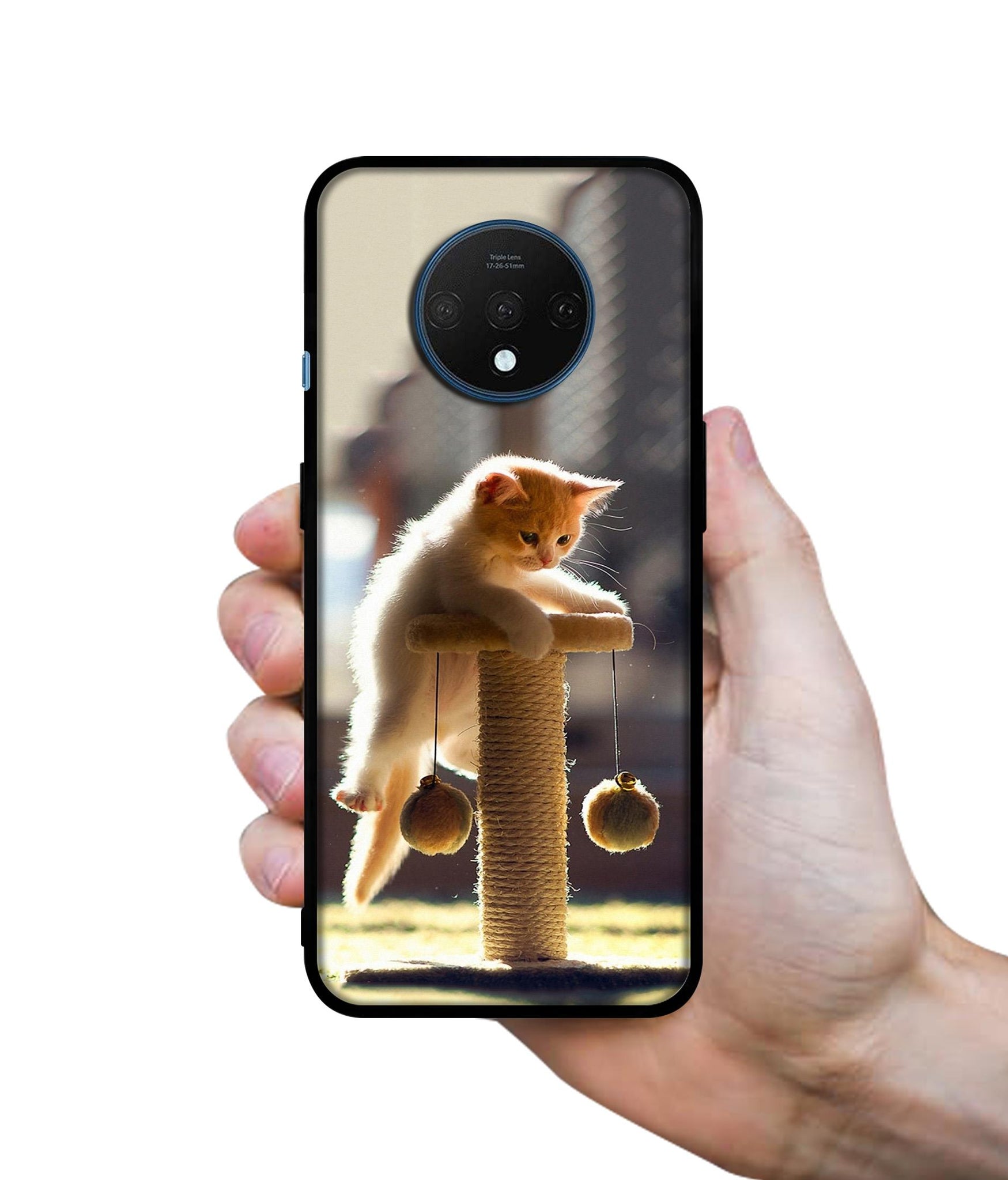Cat Climbing Designer 2D Printed Back Case Cover for OnePlus 7T 4G
