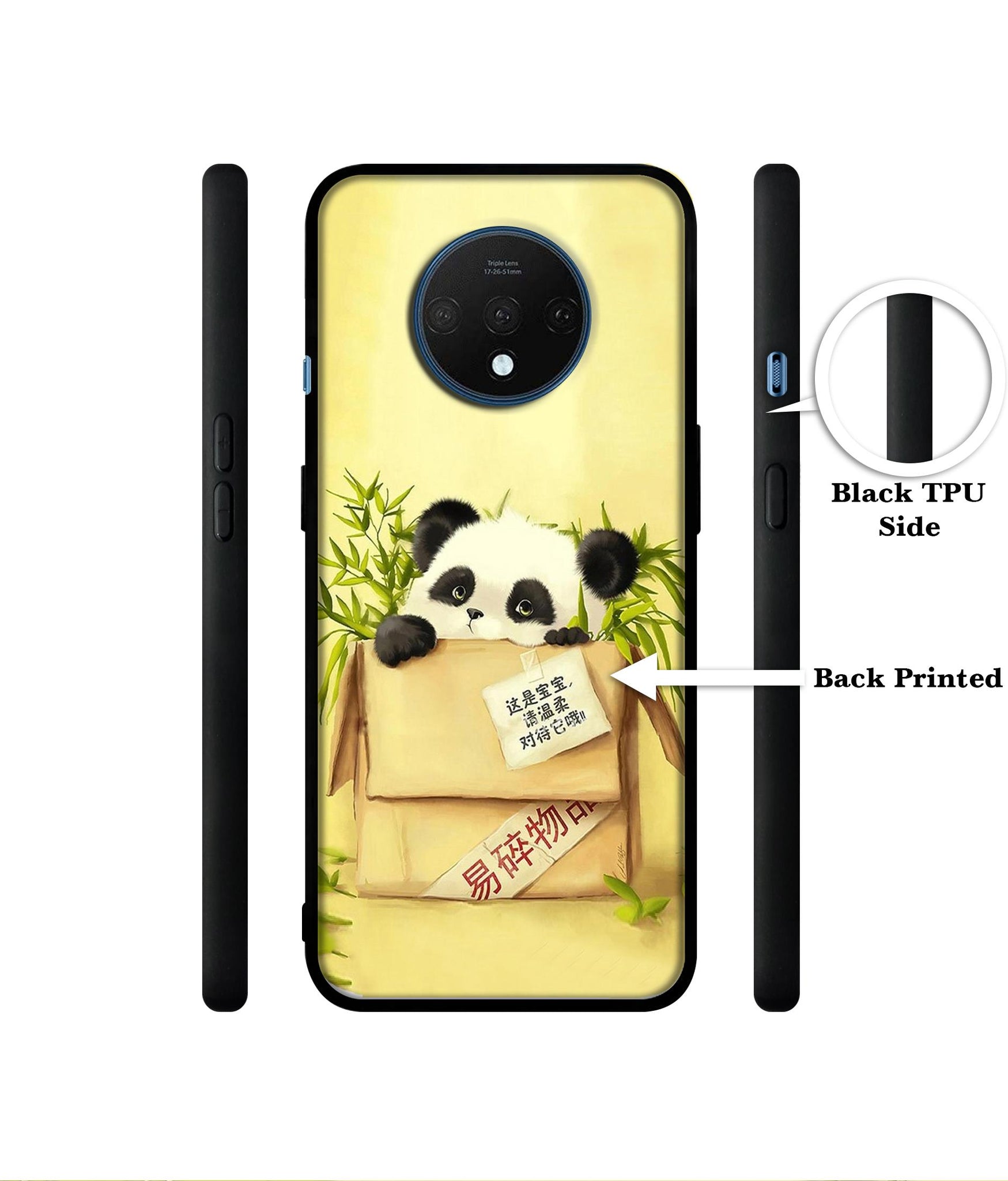 Panda In Box Designer 2D Printed Back Case Cover for OnePlus 7T 4G