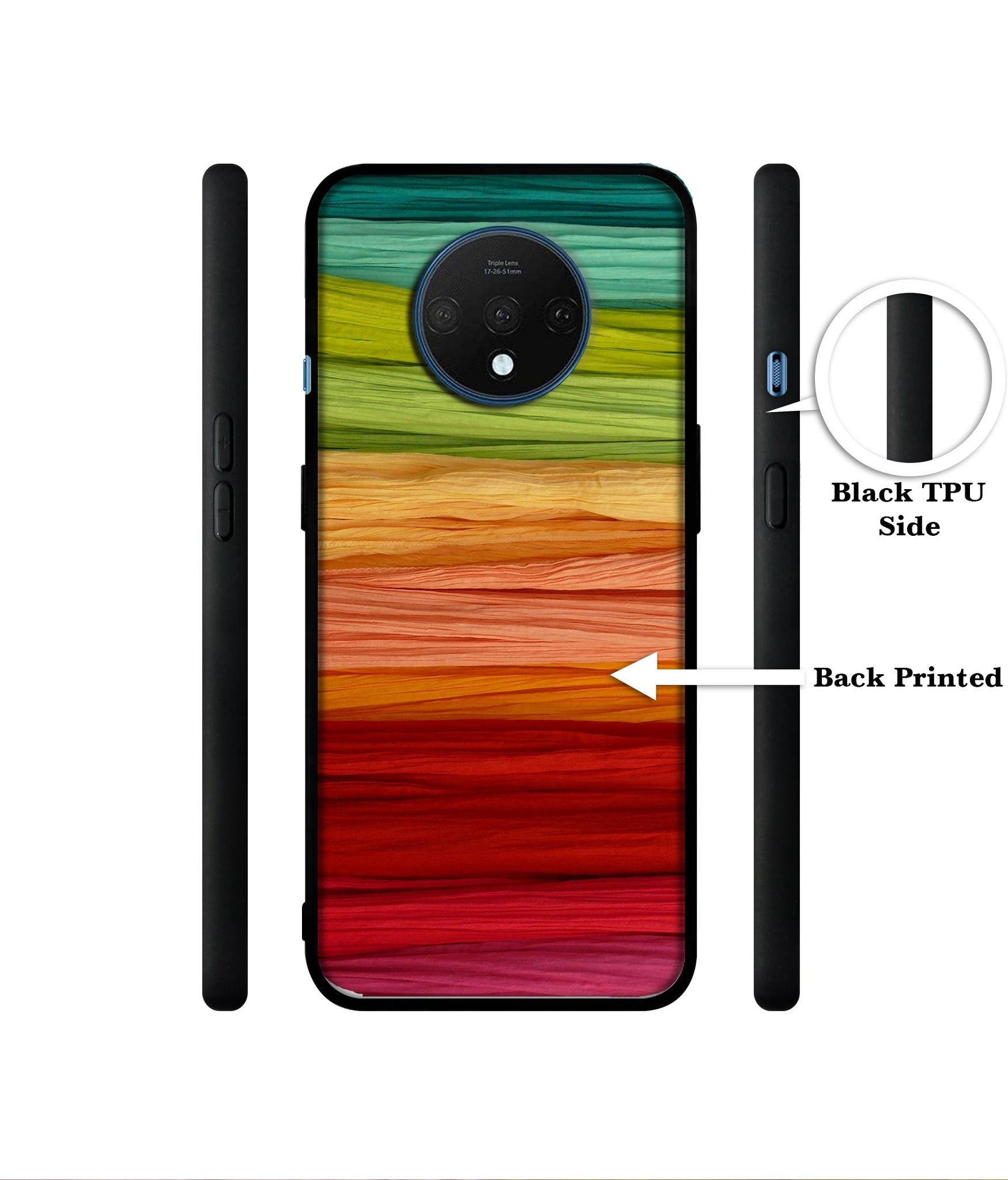Colorful Thread Designer 2D Printed Back Case Cover for OnePlus 7T 4G
