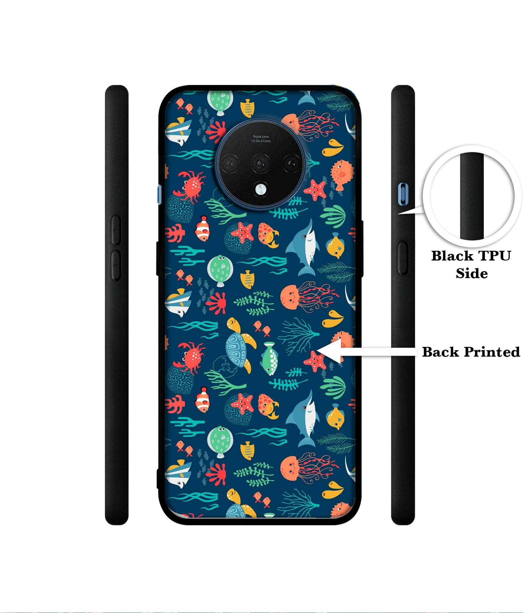 Aquarium Texture Designer 2D Printed Back Case Cover for OnePlus 7T 4G