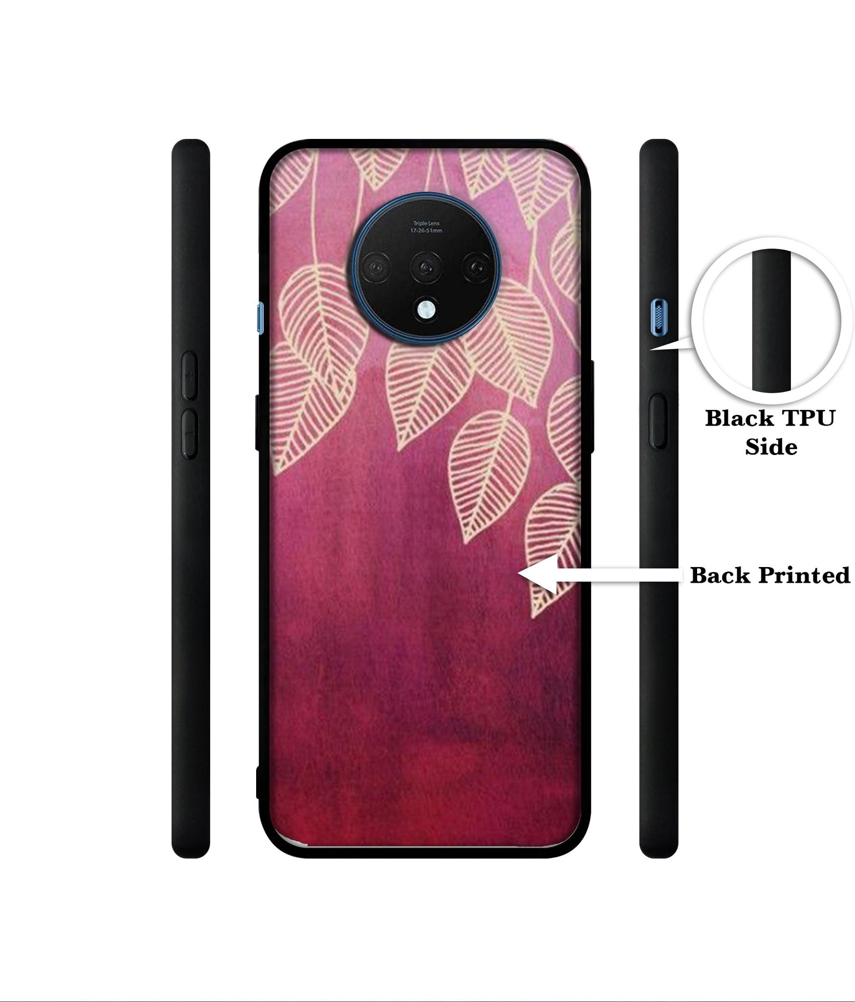 Leaf Pattern Designer 2D Printed Back Case Cover for OnePlus 7T 4G