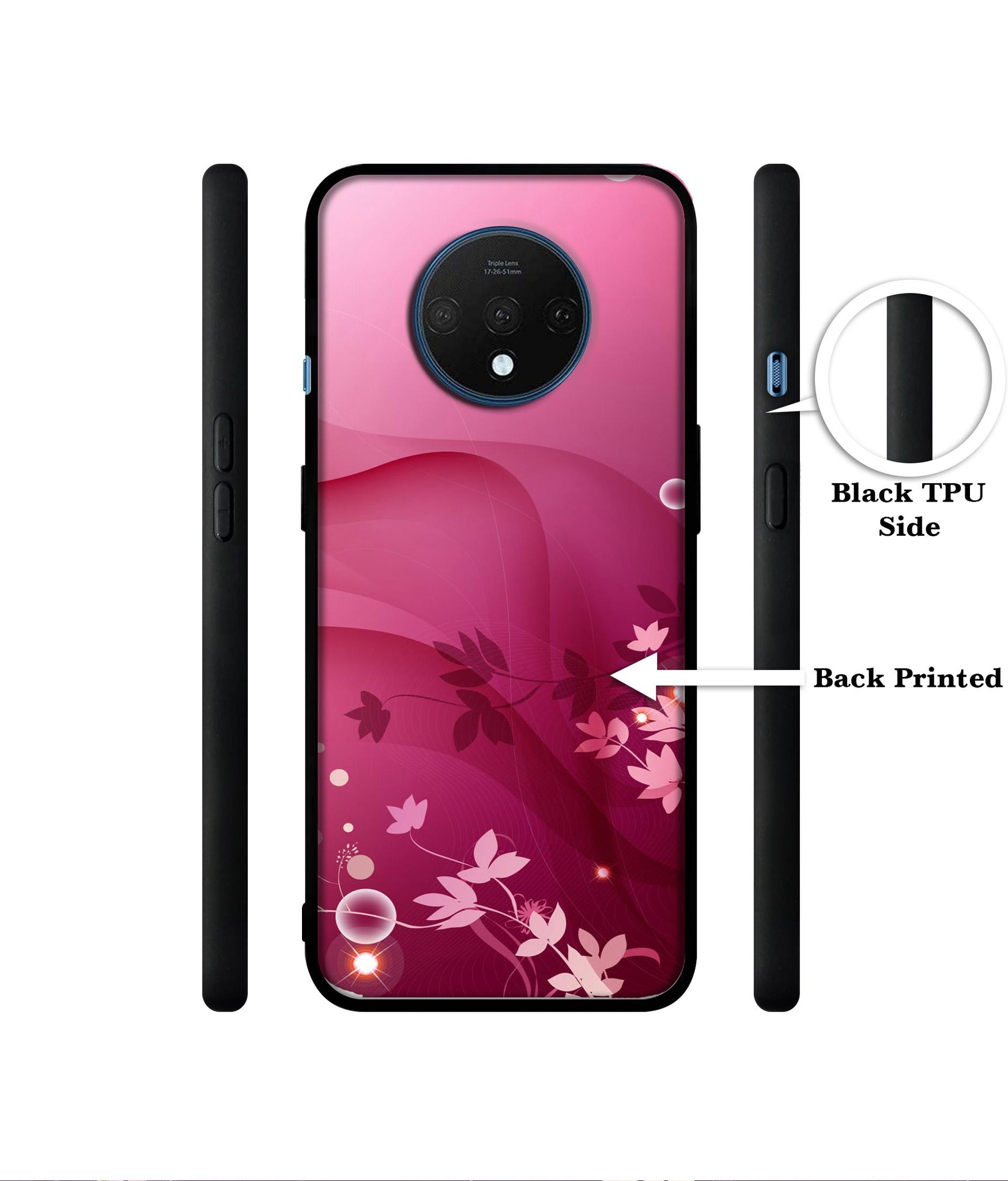 Pink Abstract Designer 2D Printed Back Case Cover for OnePlus 7T 4G