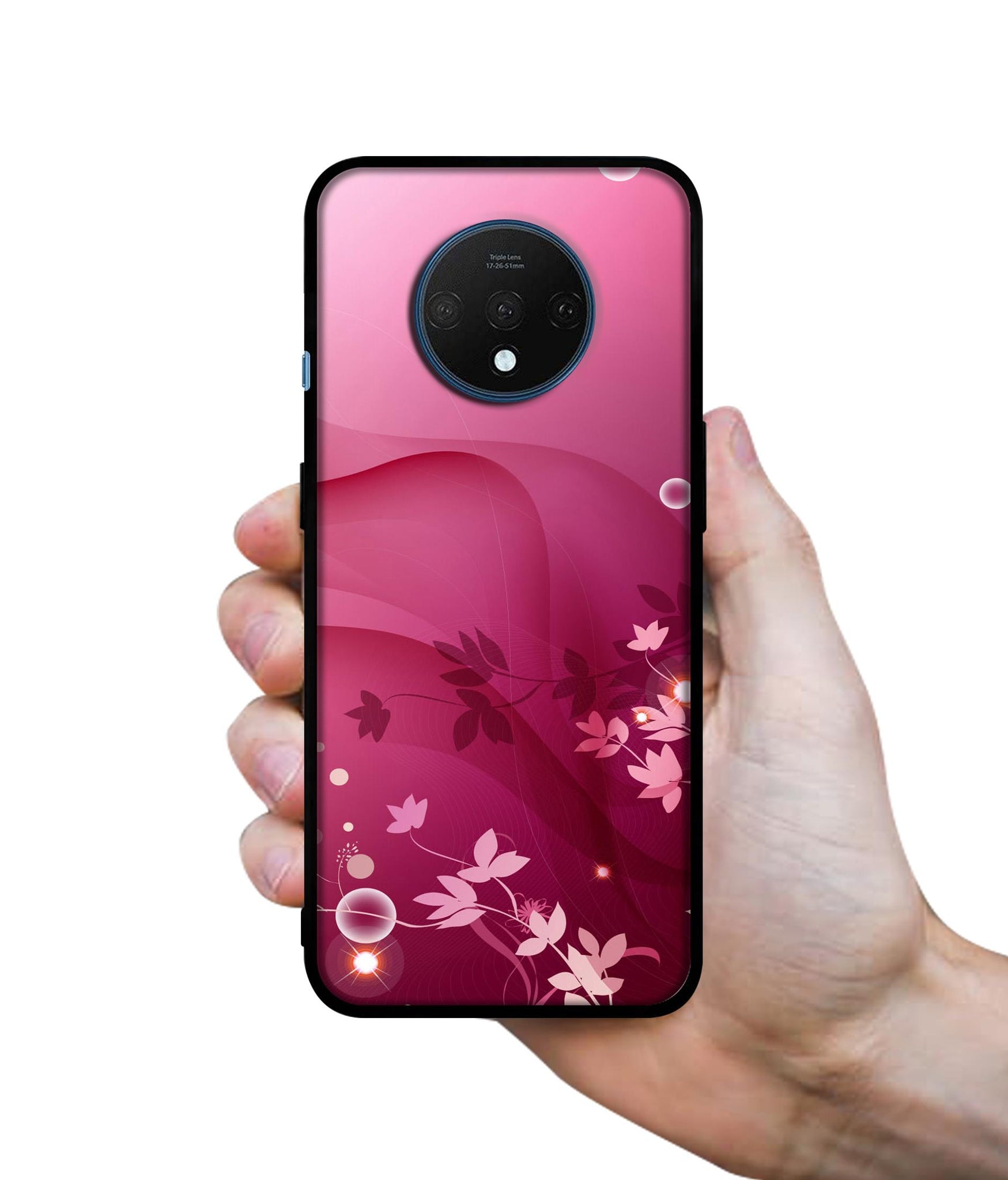 Pink Abstract Designer 2D Printed Back Case Cover for OnePlus 7T 4G