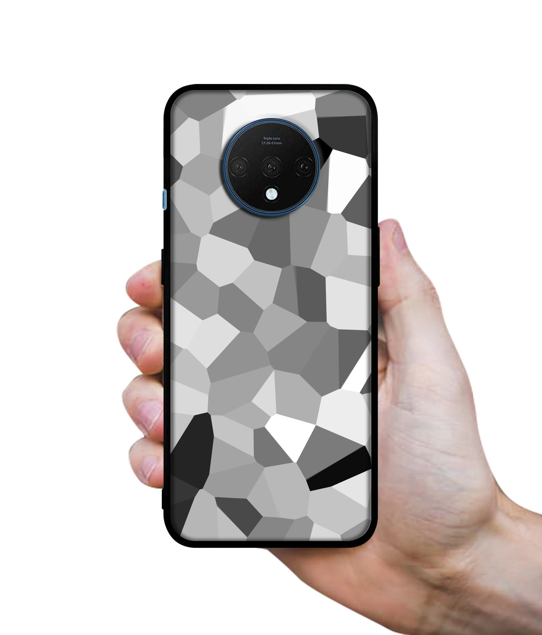 Black & White Mathematical Shape Designer 2D Printed Back Case Cover for OnePlus 7T 4G