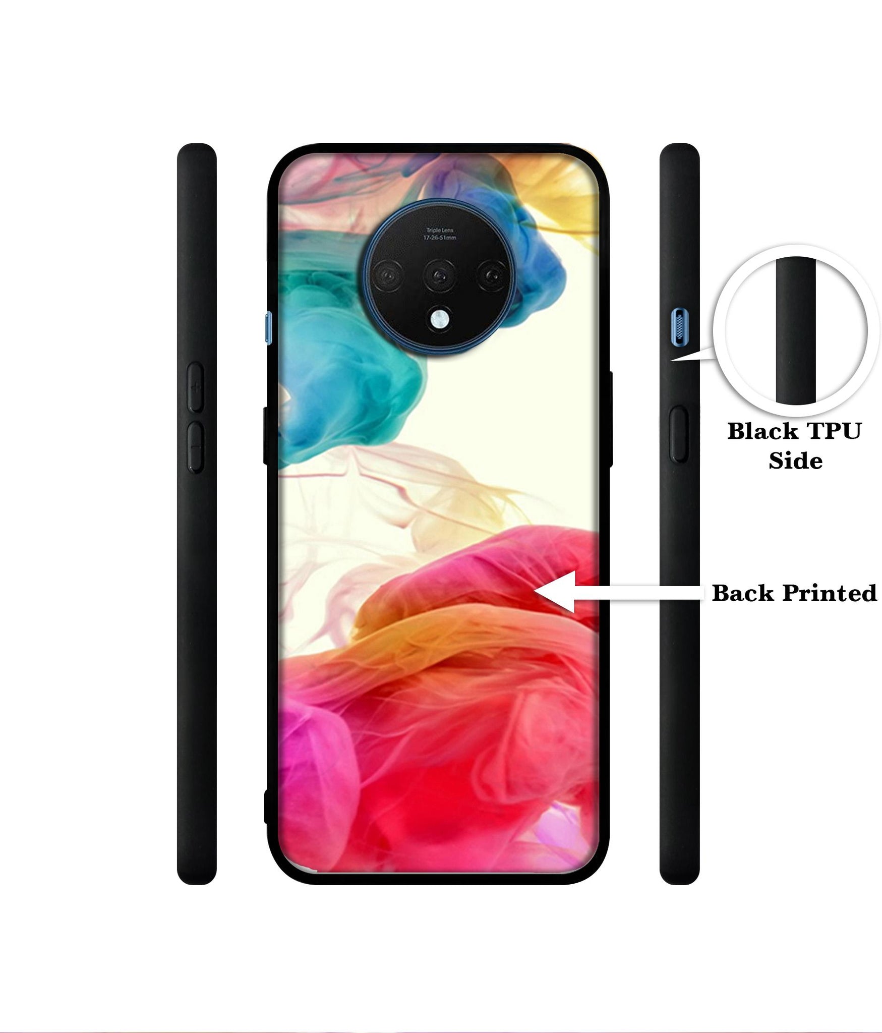 Colored Smoke Designer 2D Printed Back Case Cover for OnePlus 7T 4G