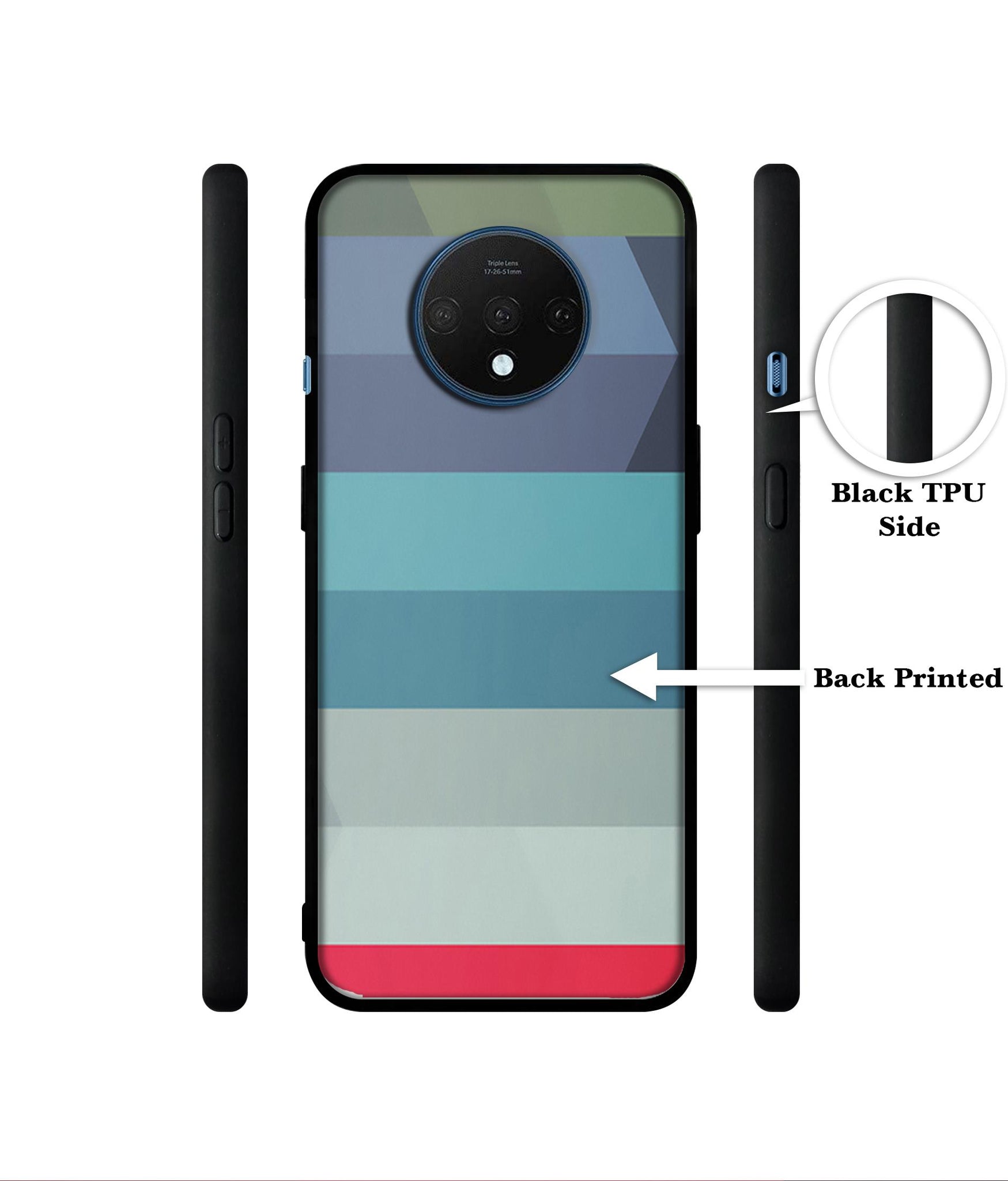 Colorful Lines Designer 2D Printed Back Case Cover for OnePlus 7T 4G