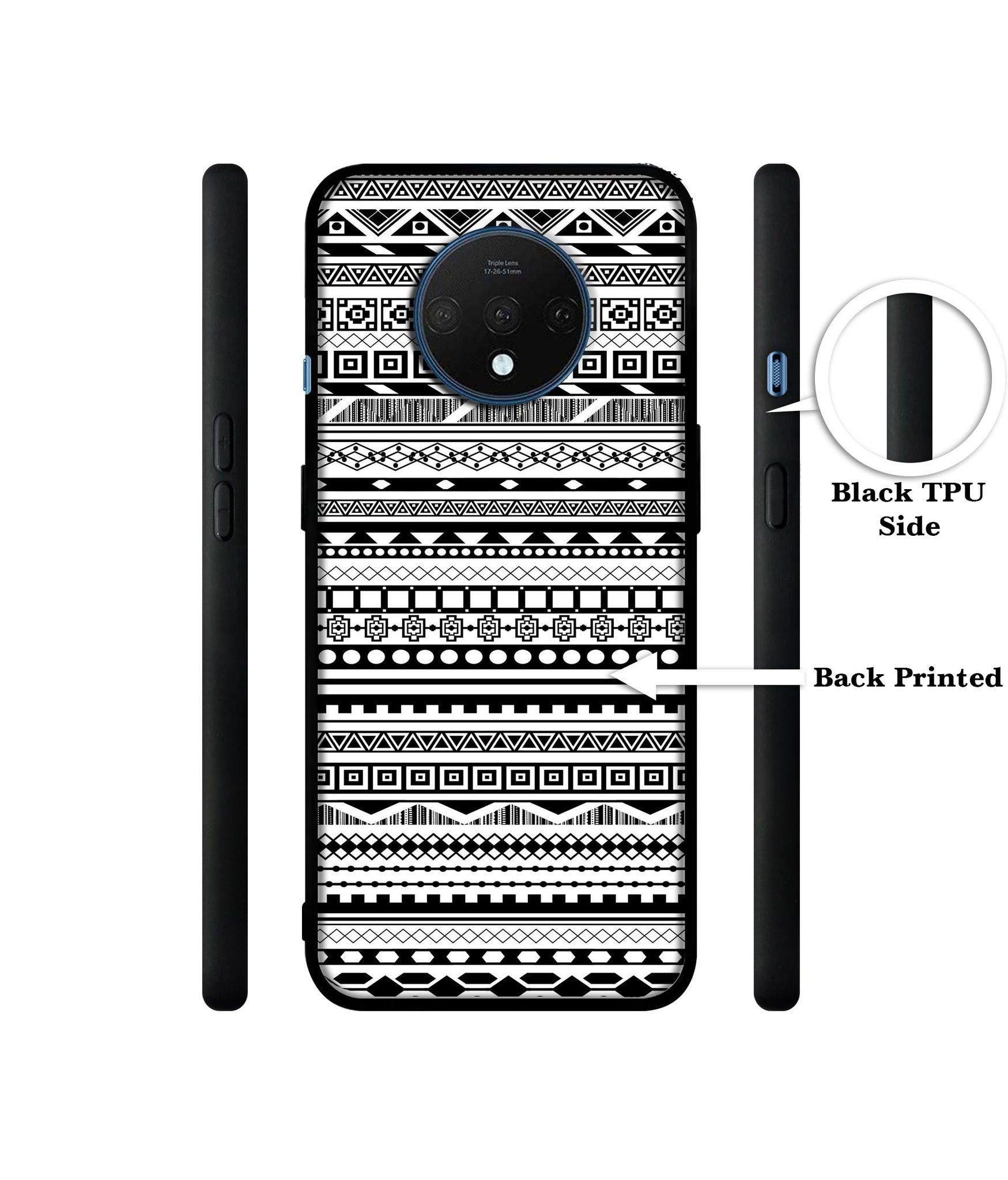 Black & White Patterns Designer 2D Printed Back Case Cover for OnePlus 7T 4G