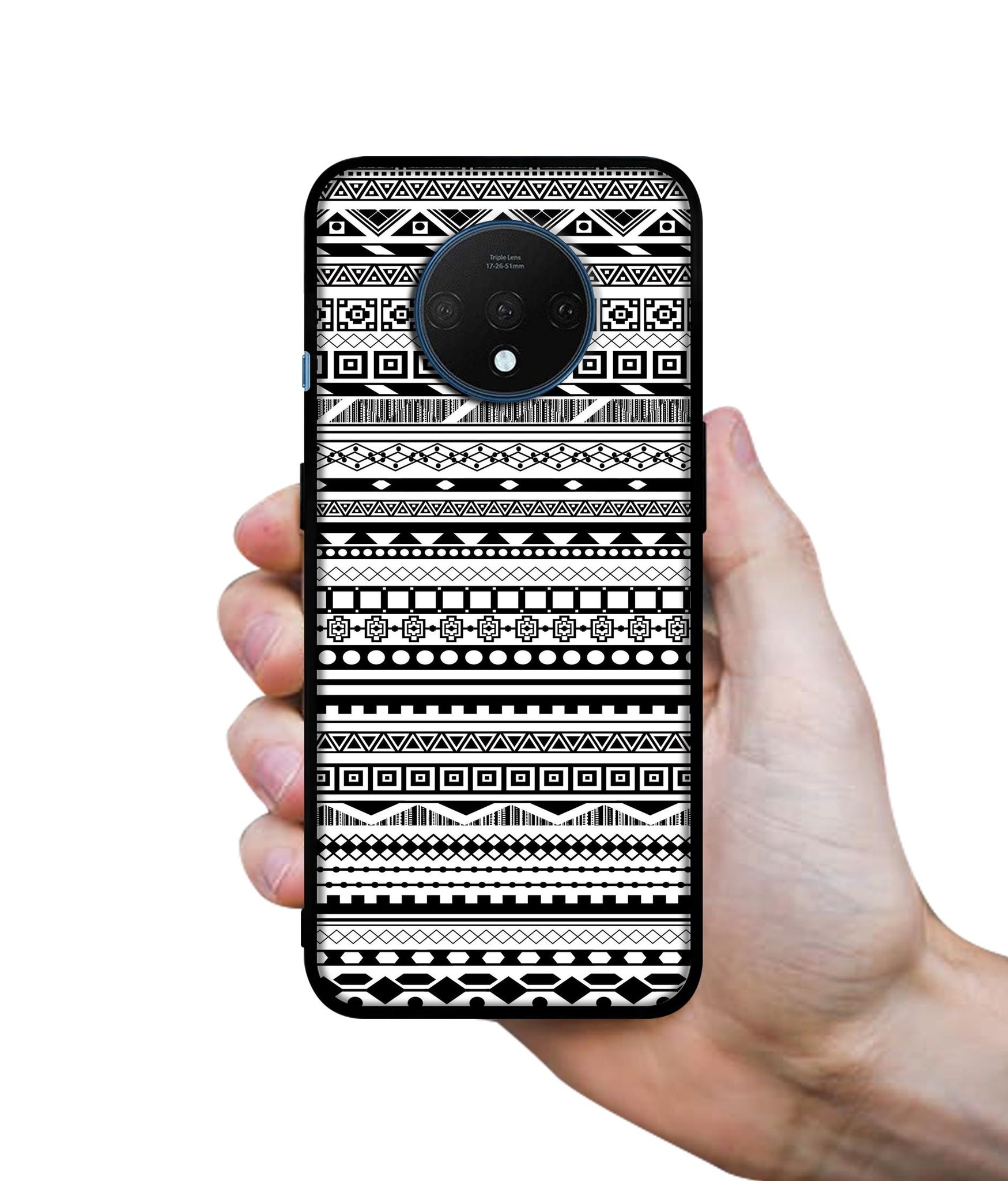 Black & White Patterns Designer 2D Printed Back Case Cover for OnePlus 7T 4G