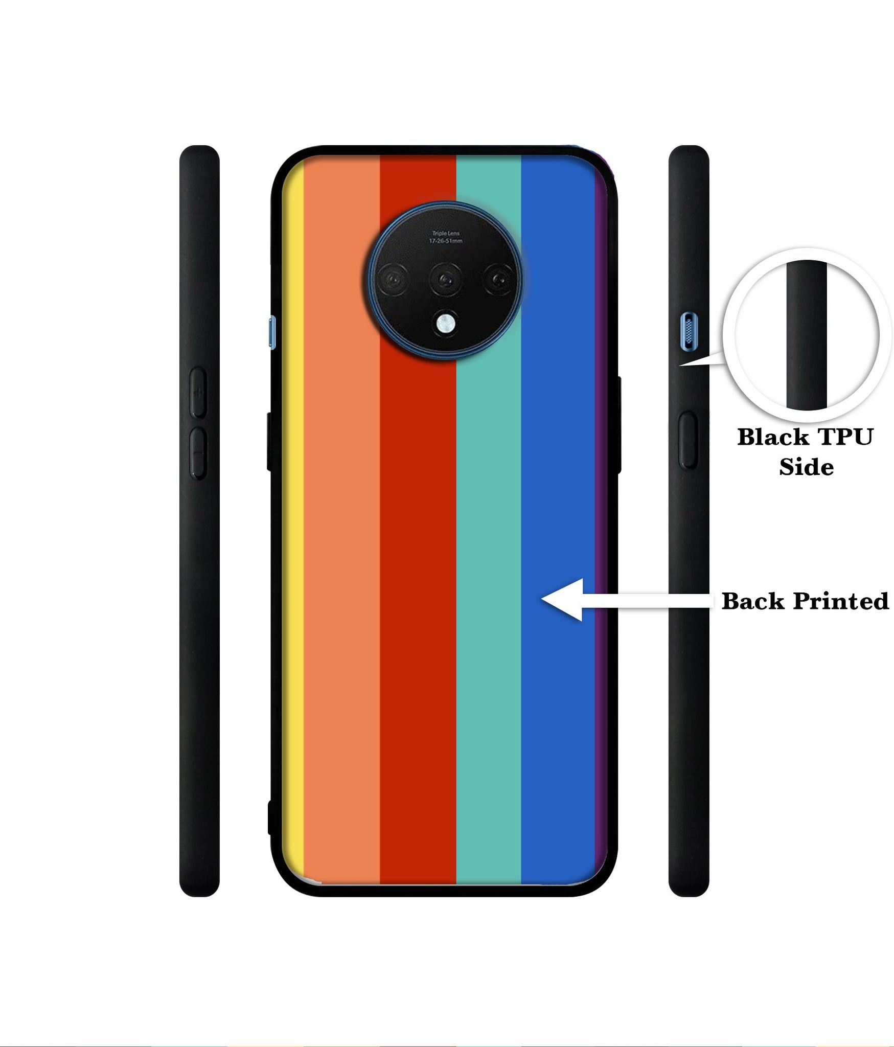 Rainbow Colors Designer 2D Printed Back Case Cover for OnePlus 7T 4G