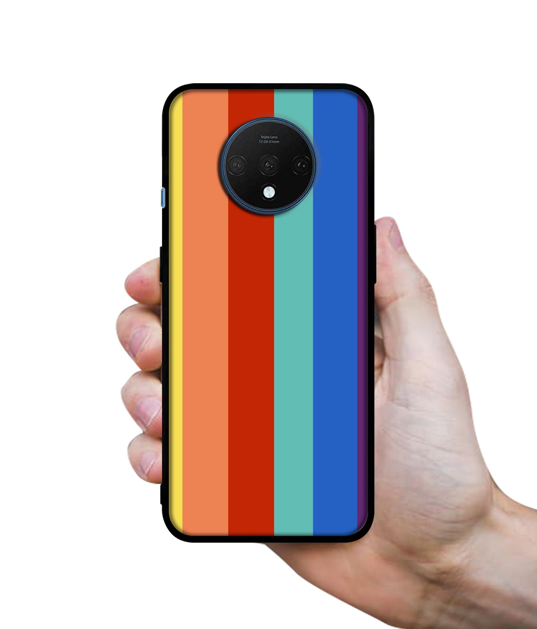 Rainbow Colors Designer 2D Printed Back Case Cover for OnePlus 7T 4G