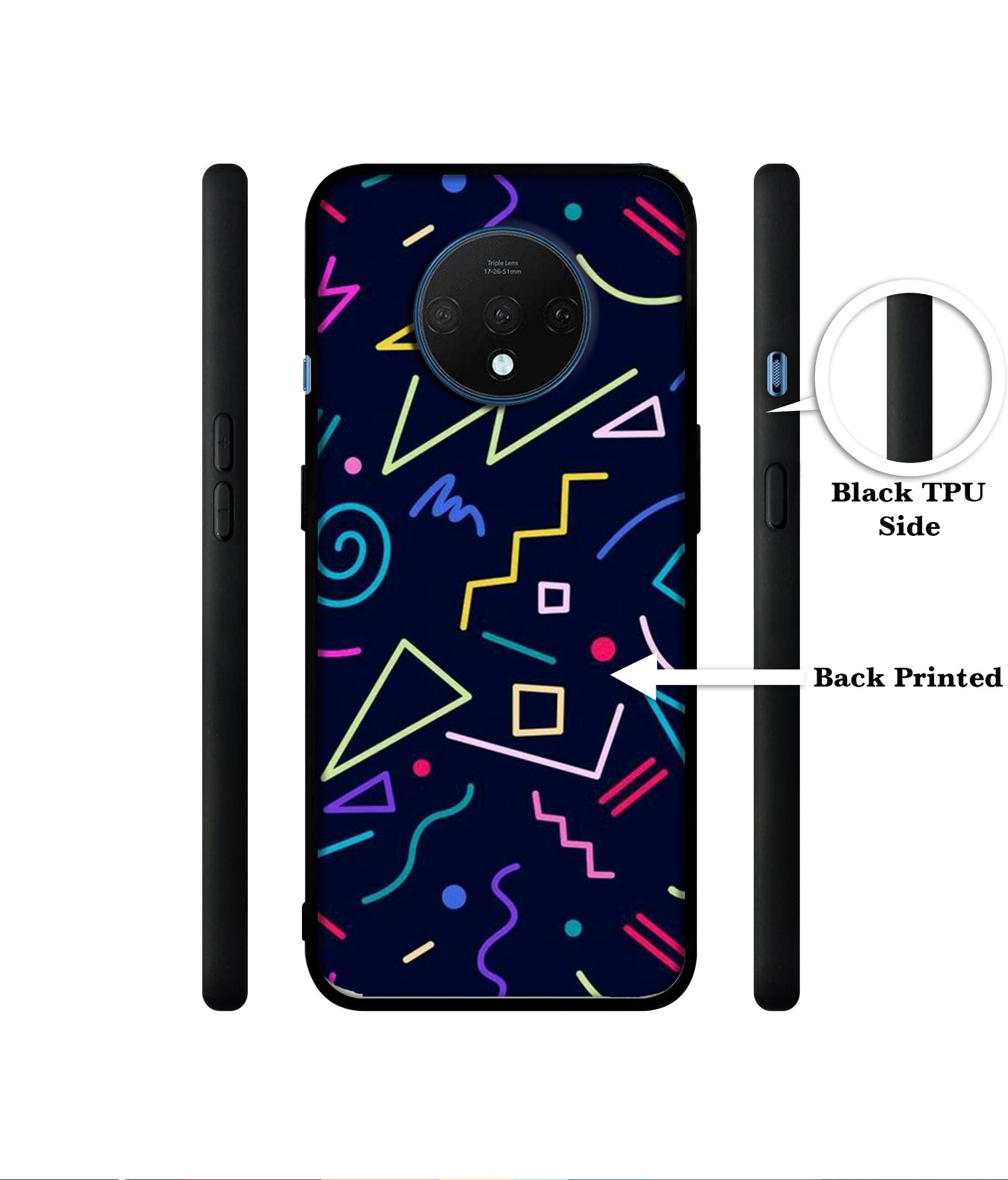 Retro Abstract Designer 2D Printed Back Case Cover for OnePlus 7T 4G