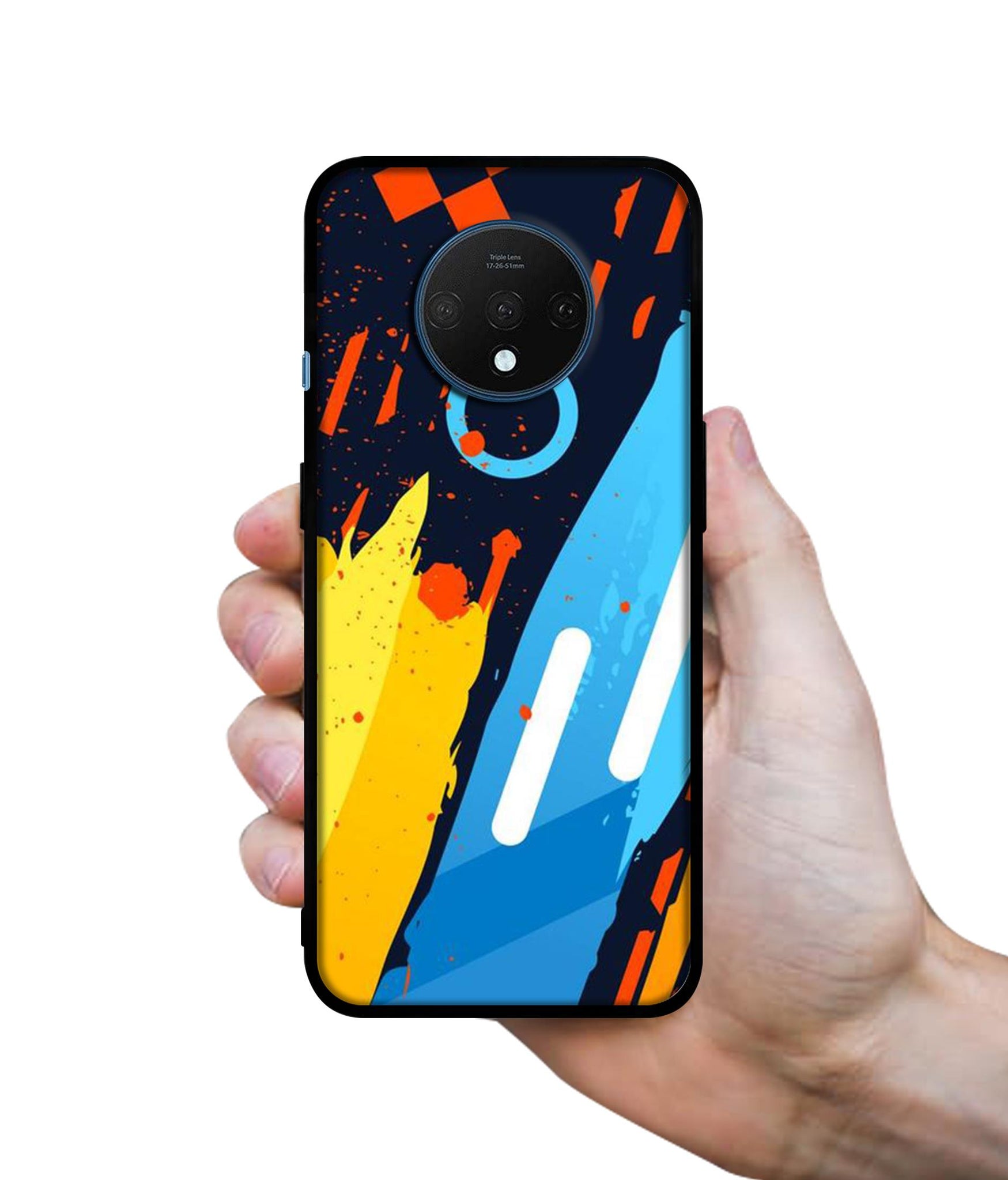 Abstract Stripes Geometric Figures Designer 2D Printed Back Case Cover for OnePlus 7T 4G