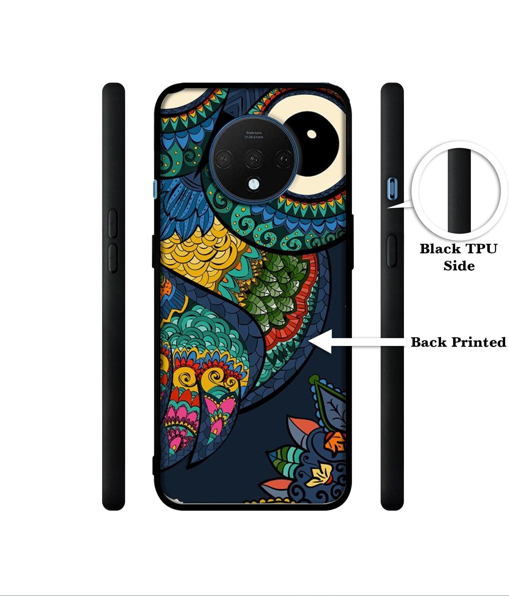 Owl Illustration Designer 2D Printed Back Case Cover for OnePlus 7T 4G