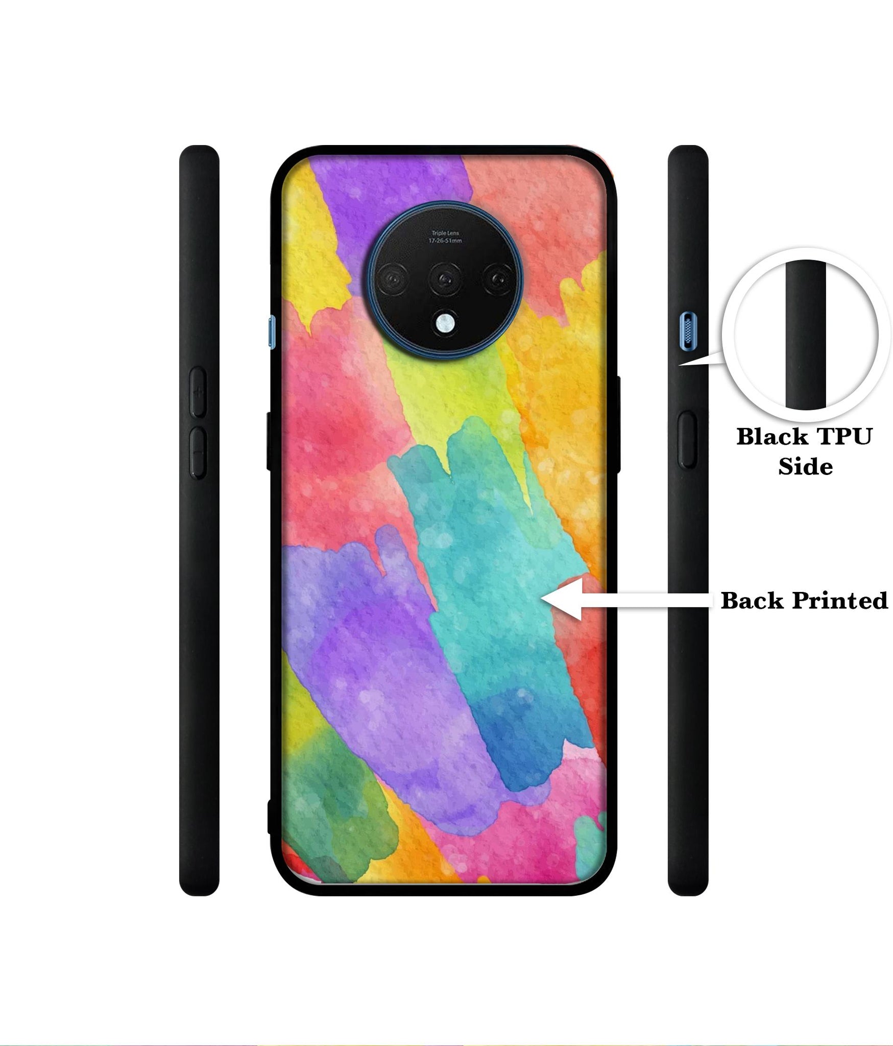 Water Paint Colorful Abstract Designer 2D Printed Back Case Cover for OnePlus 7T 4G