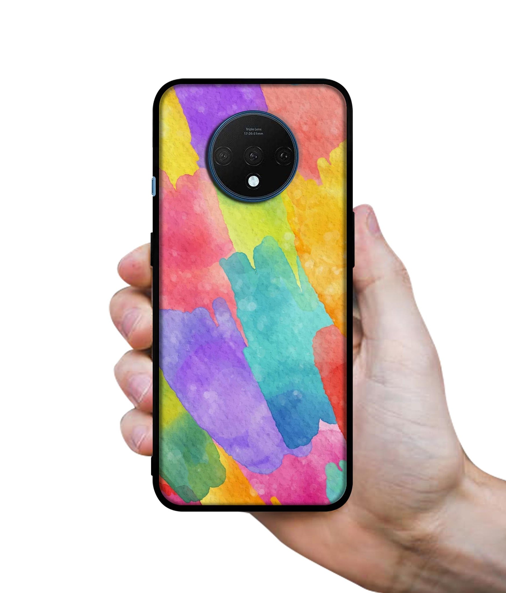 Water Paint Colorful Abstract Designer 2D Printed Back Case Cover for OnePlus 7T 4G