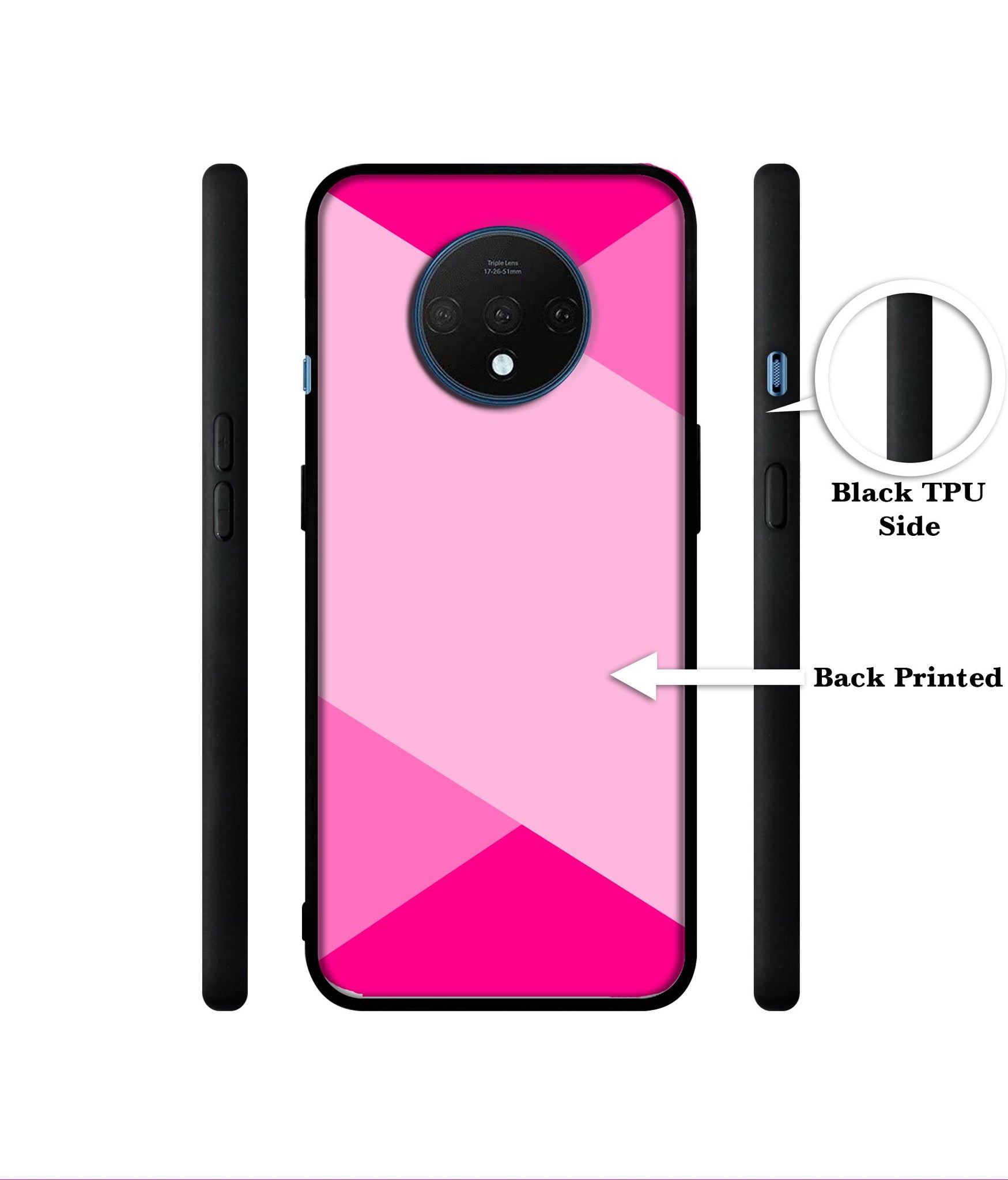 Pink Cross Vector Designer 2D Printed Back Case Cover for OnePlus 7T 4G
