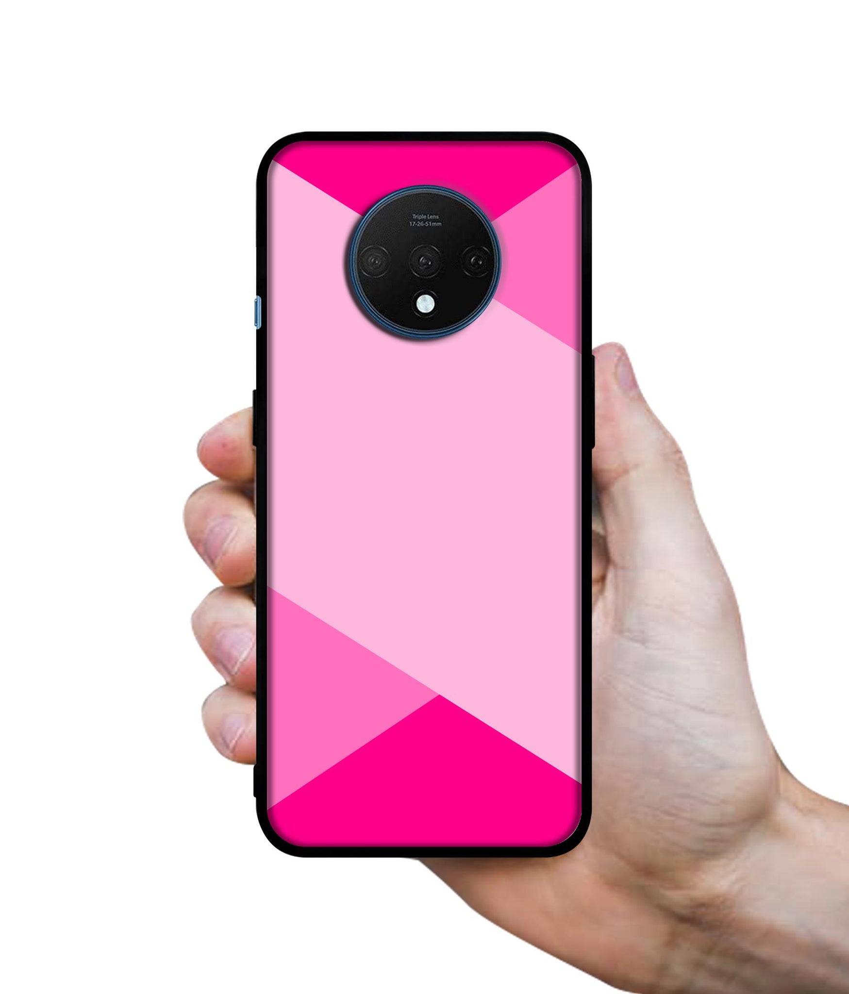 Pink Cross Vector Designer 2D Printed Back Case Cover for OnePlus 7T 4G