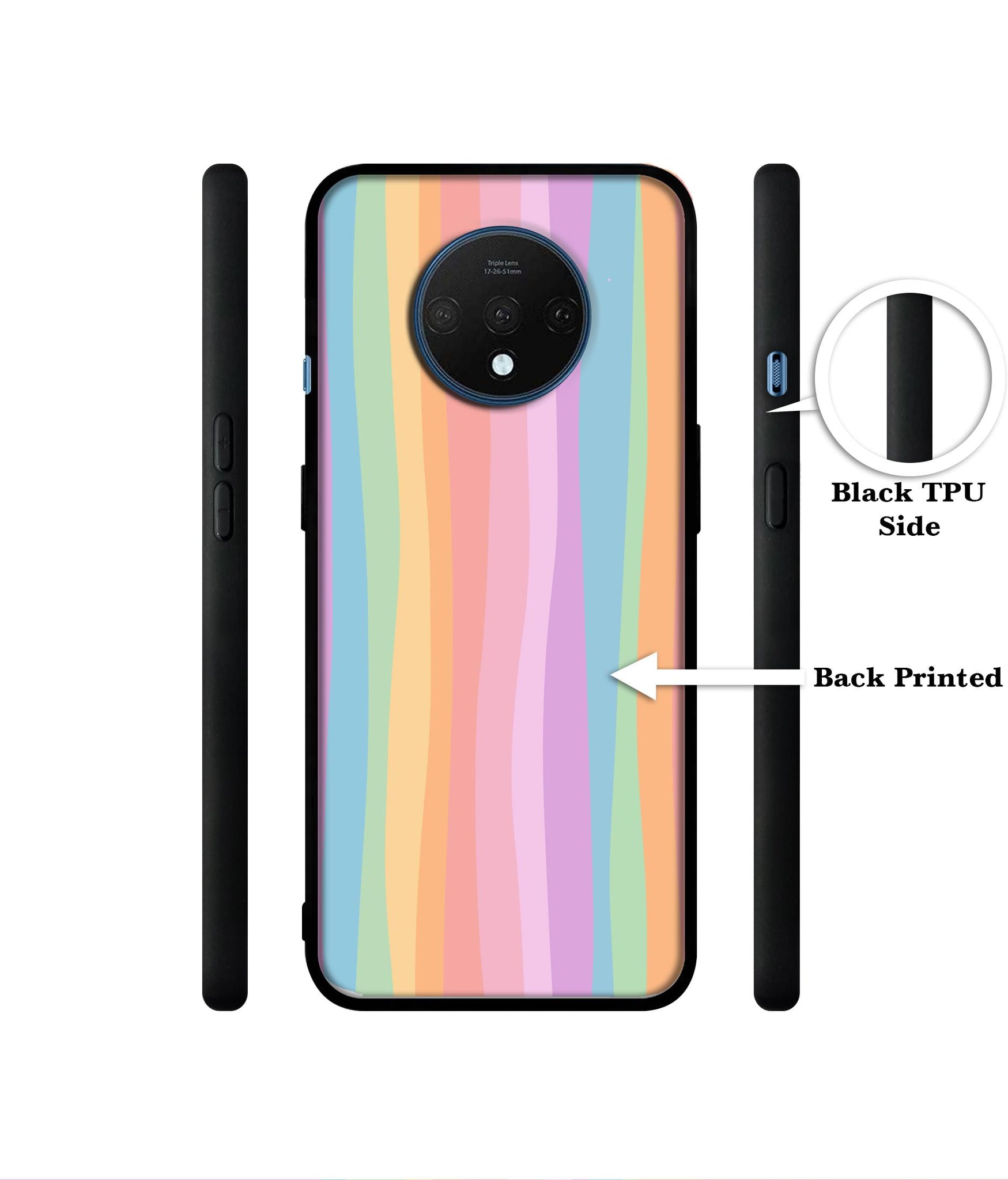 Cool Rainbow Designer 2D Printed Back Case Cover for OnePlus 7T 4G