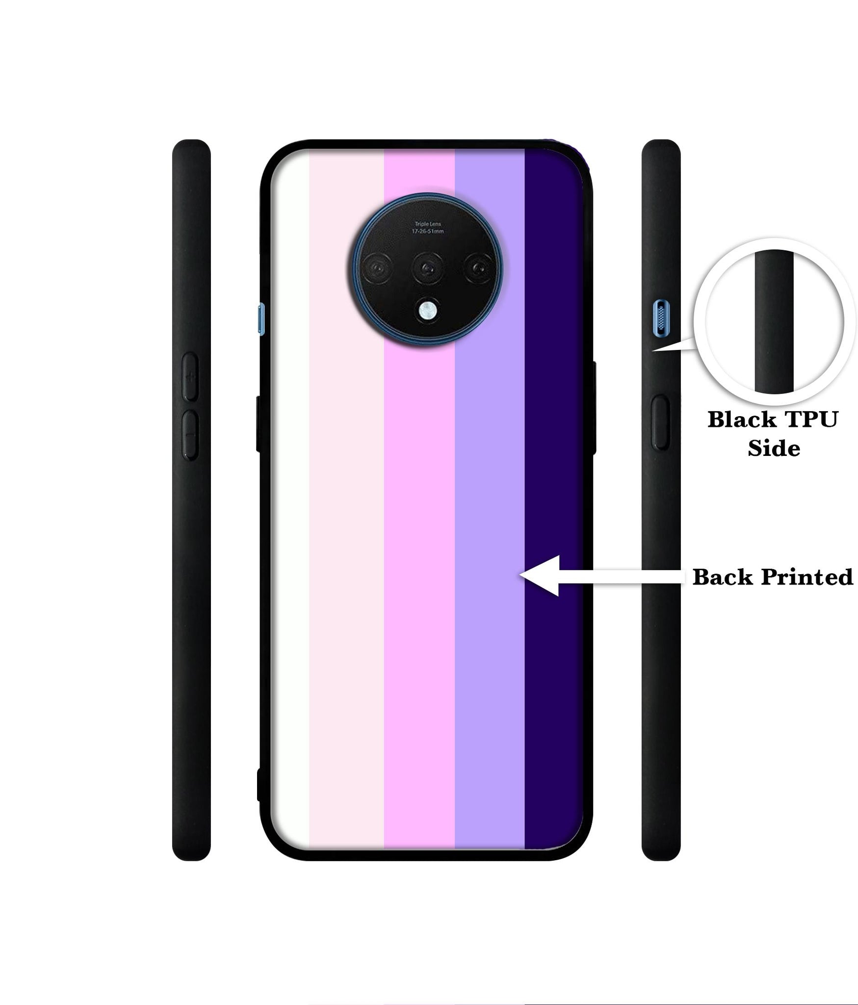 Pink and Purple Lines Designer 2D Printed Back Case Cover for OnePlus 7T 4G